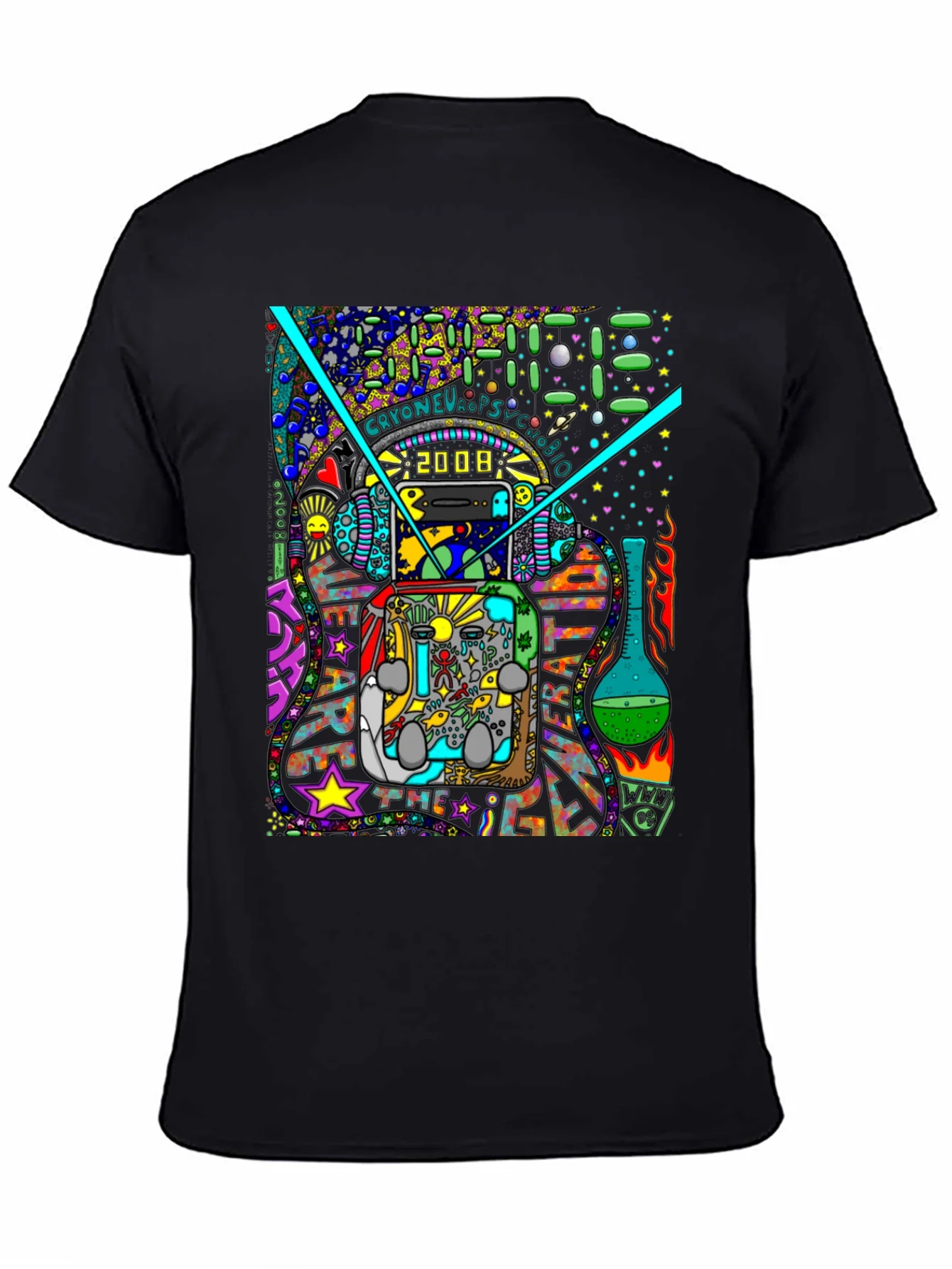 Rebbecca Unique Graphic T-Shirt - Psychedelic 2008 Design