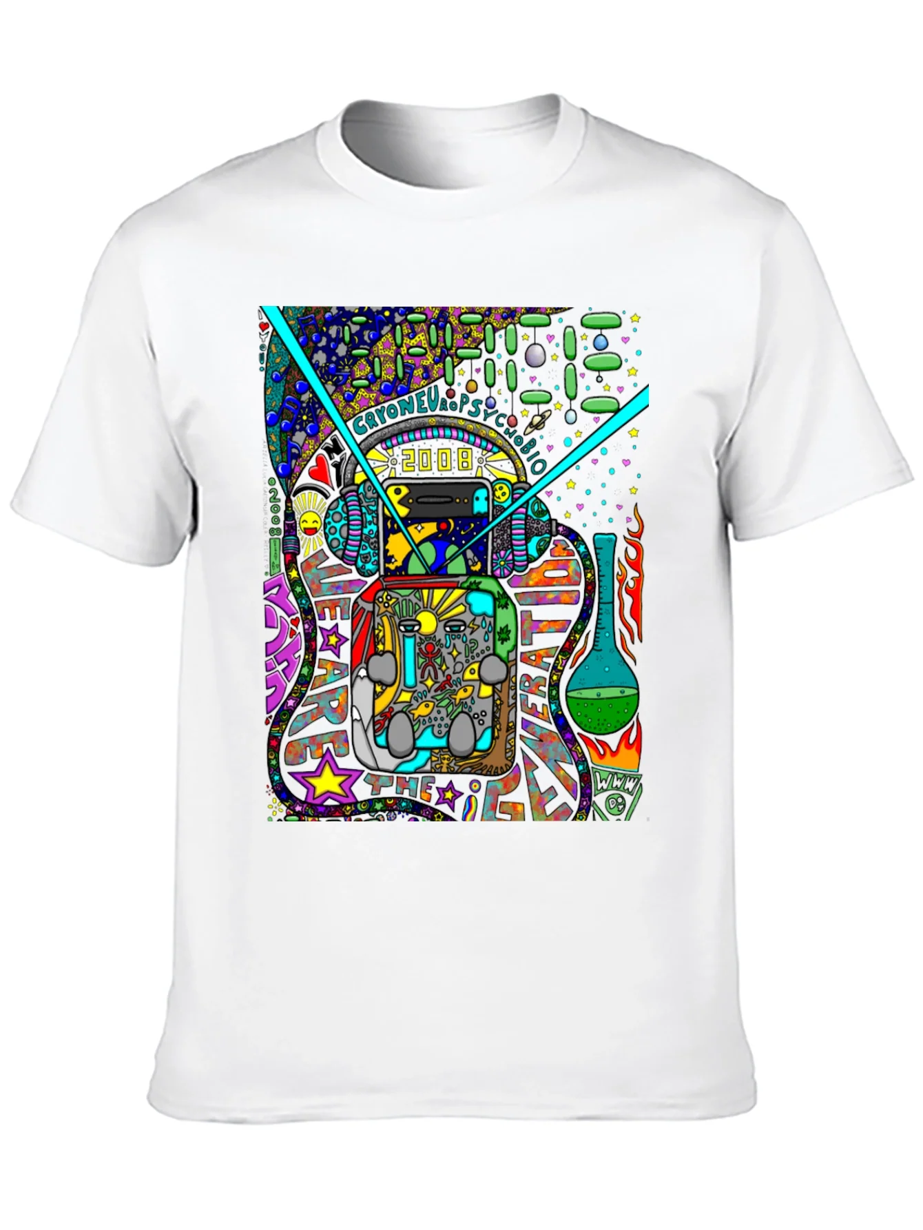 Rebbecca Unique Graphic T-Shirt - Psychedelic 2008 Design
