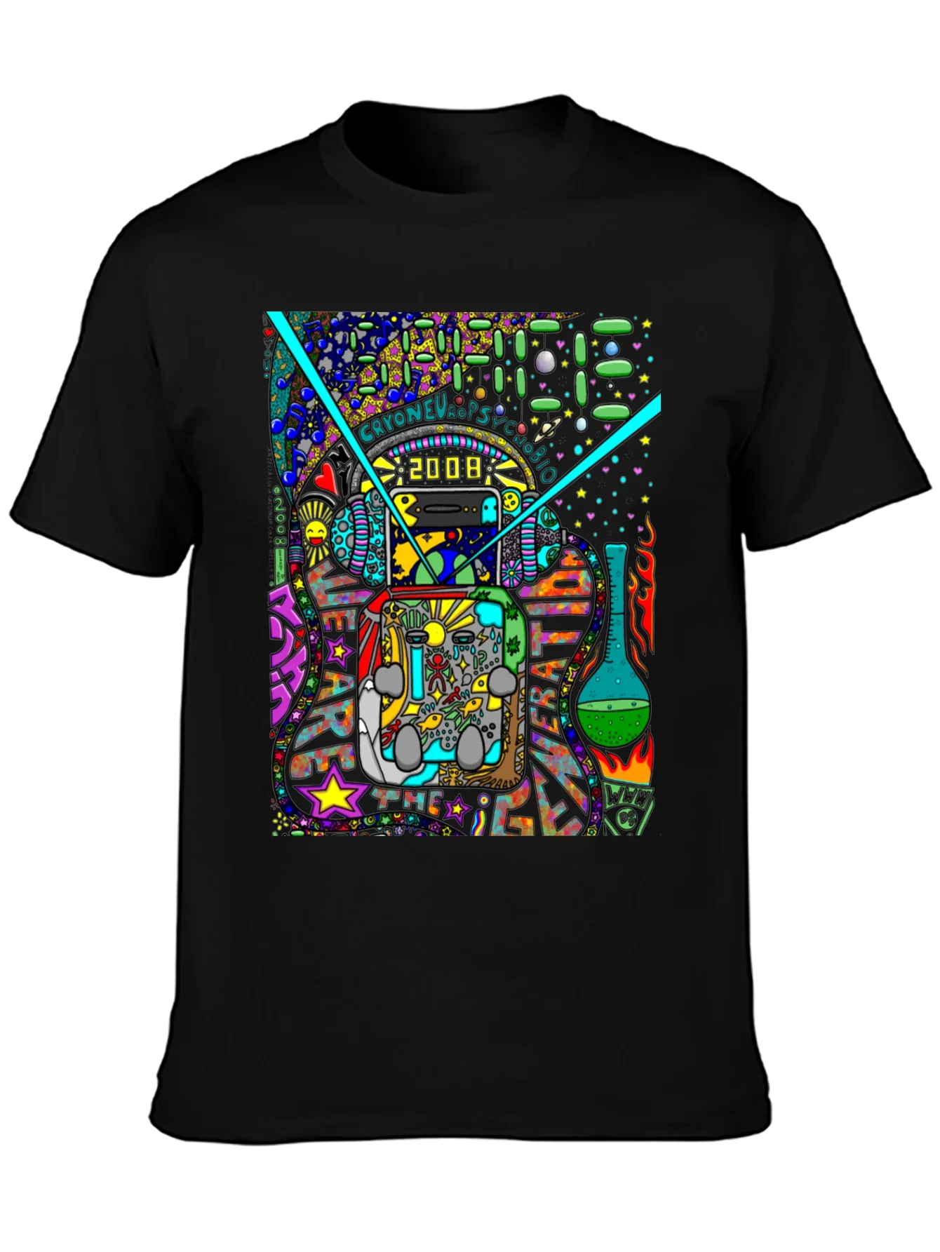 Rebbecca Unique Graphic T-Shirt - Psychedelic 2008 Design