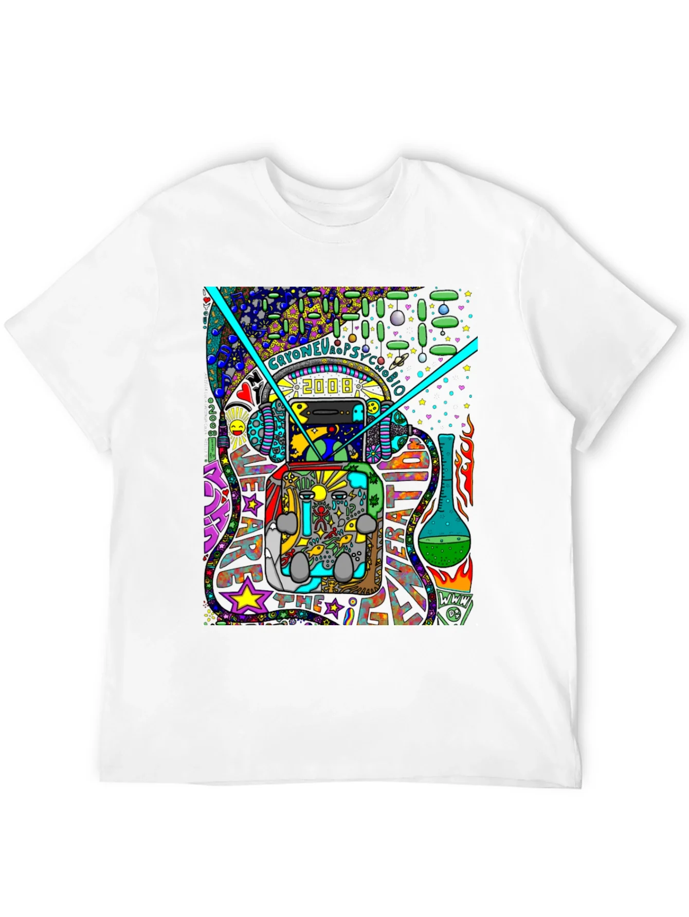 Rebbecca Unique Graphic T-Shirt - Psychedelic 2008 Design