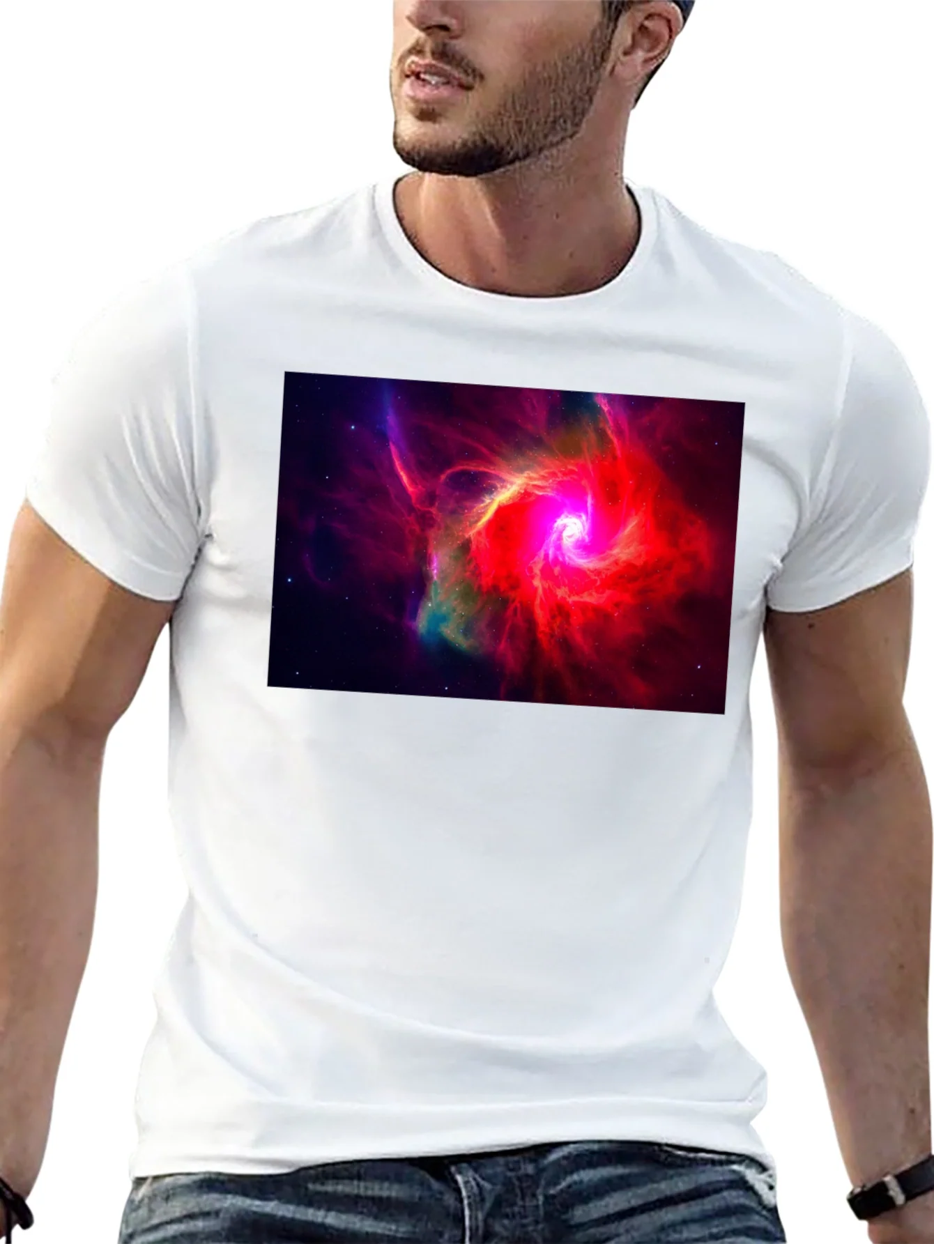 Rebbecca Nebula Graphic Black T-Shirt - Space Art Tee