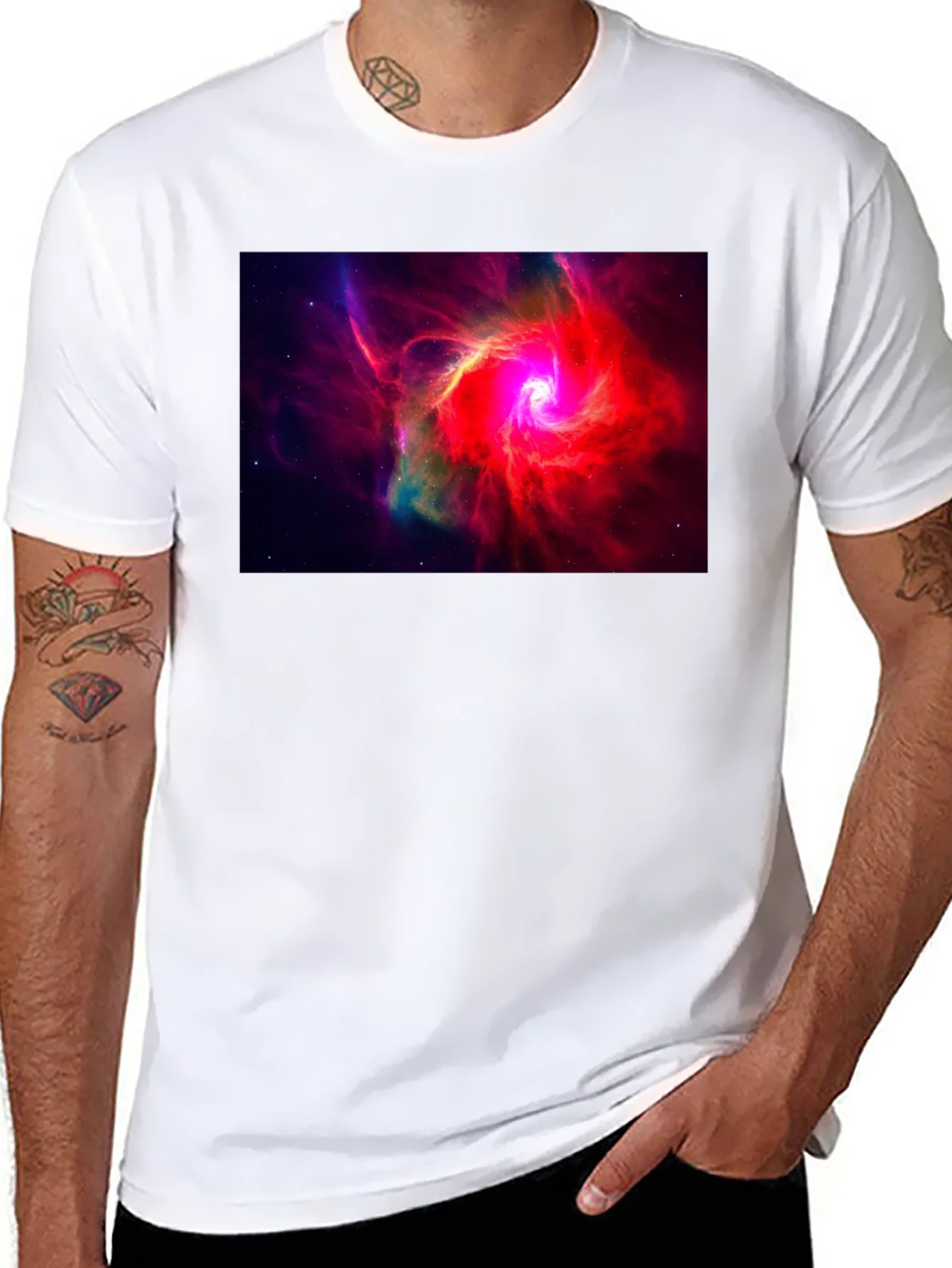Rebbecca Nebula Graphic Black T-Shirt - Space Art Tee