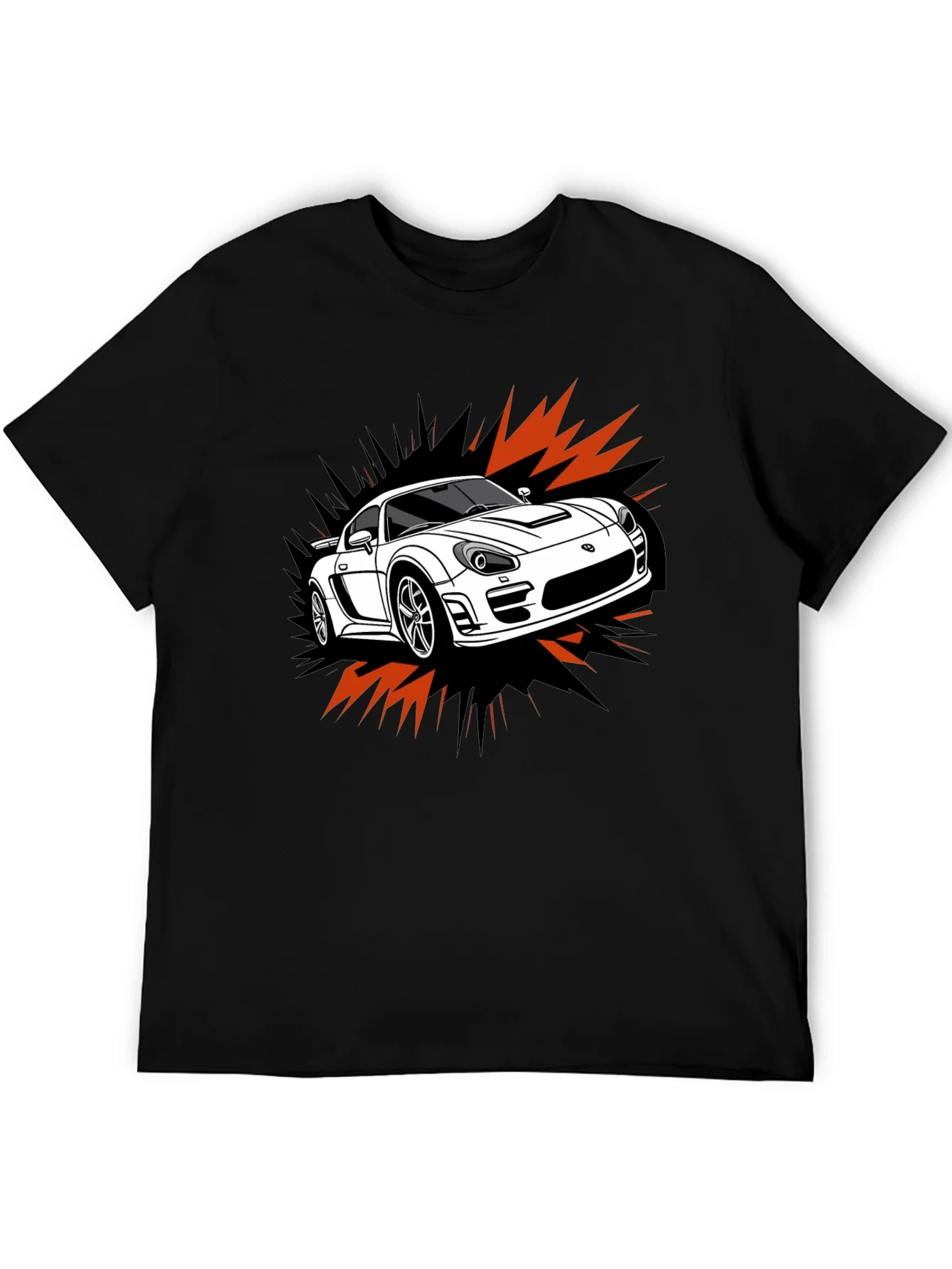 Camiseta Negra Dise?o Coche Deportivo