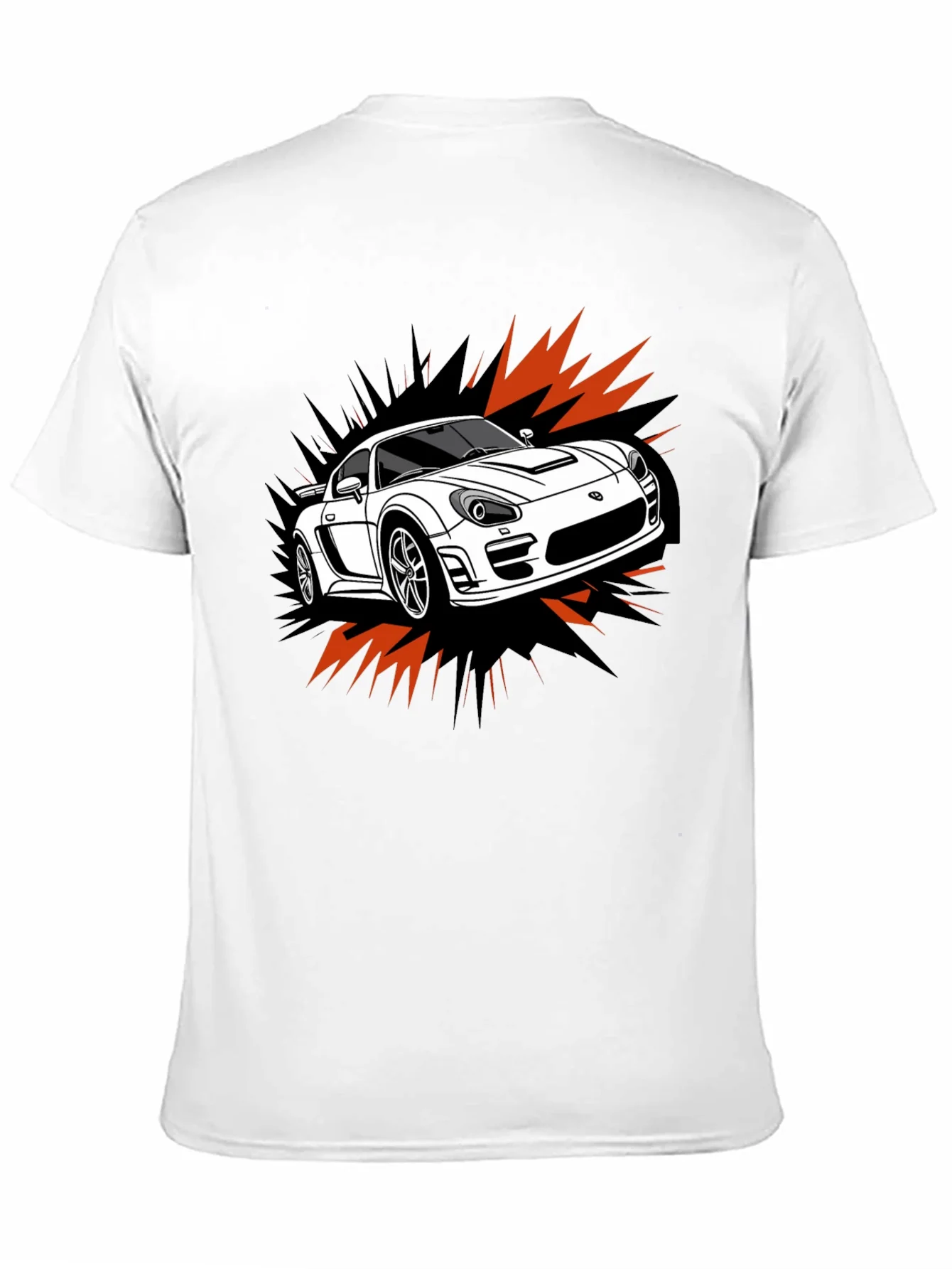 Camiseta Negra Dise?o Coche Deportivo