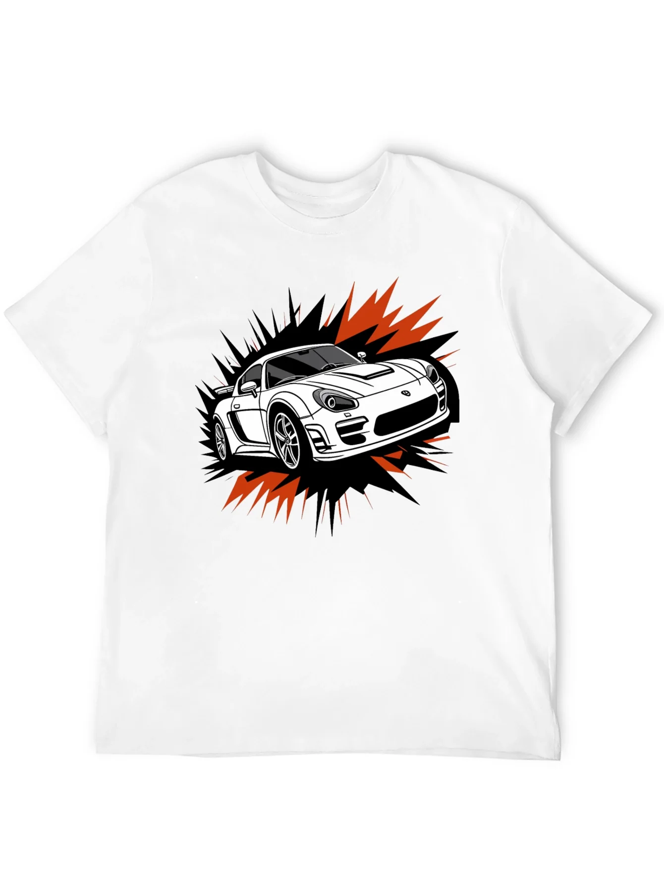 Camiseta Negra Dise?o Coche Deportivo