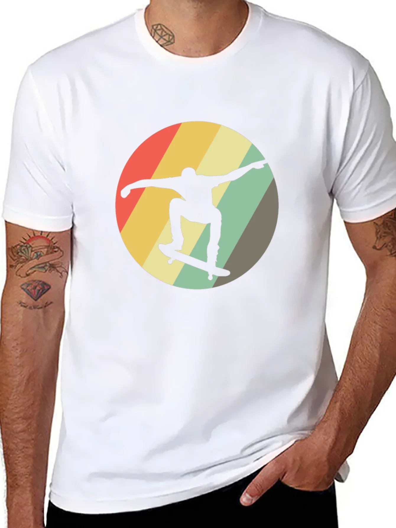Camiseta Hombre Dise?o Retro Skateboard