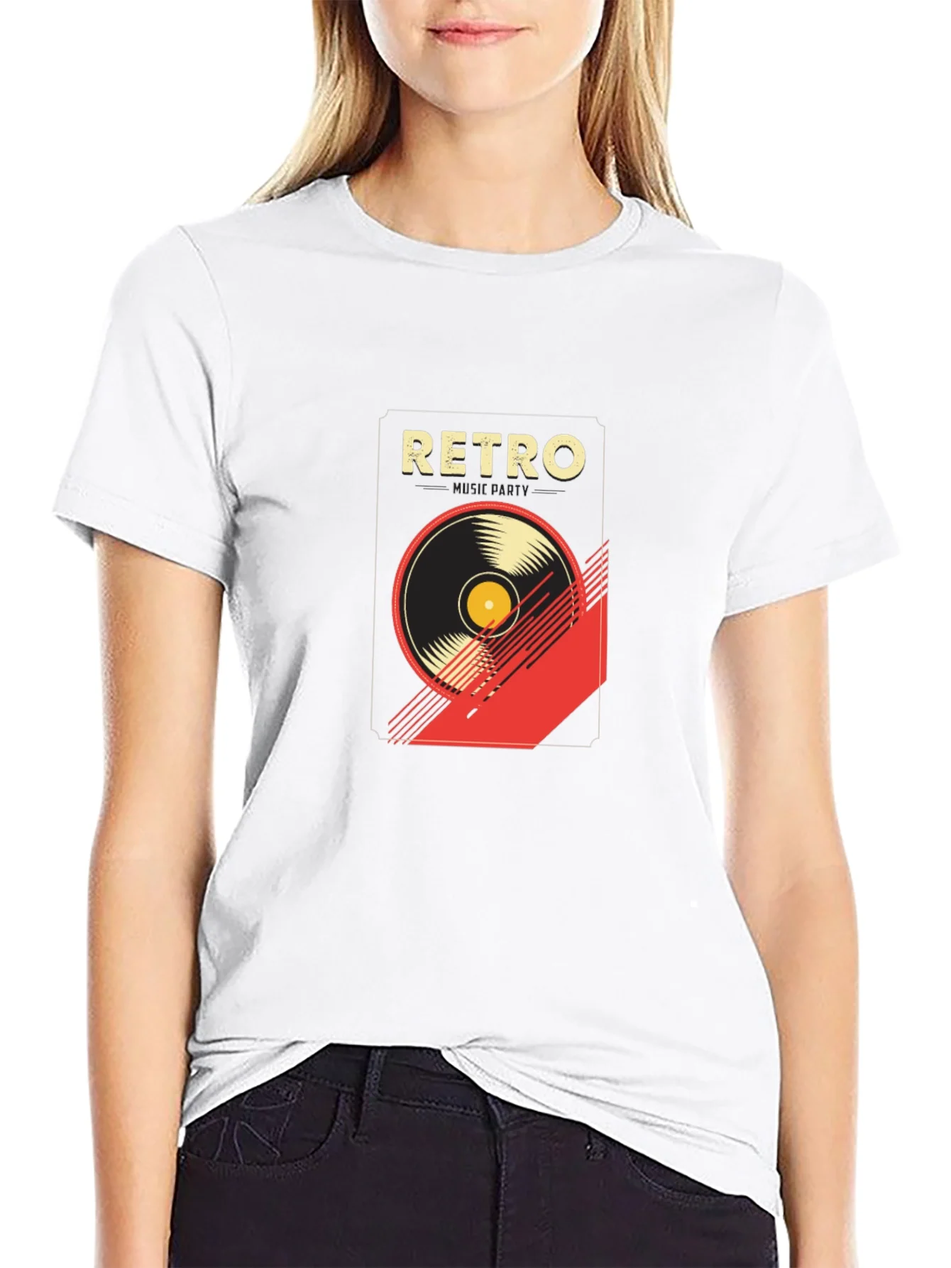 Rebbecca Retro Music Graphic T-Shirt - Stylish Black Tee