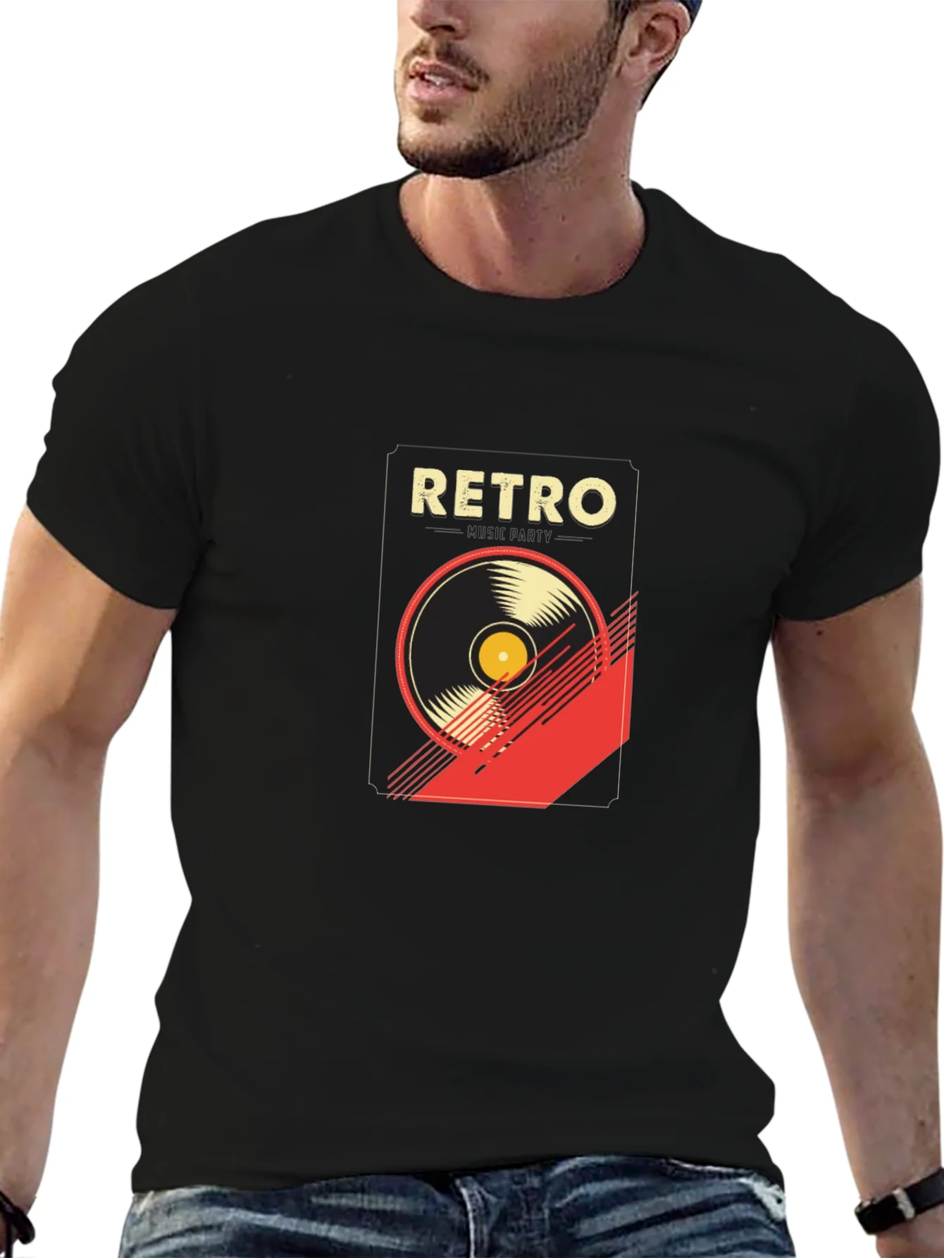 Rebbecca Retro Music Graphic T-Shirt - Stylish Black Tee