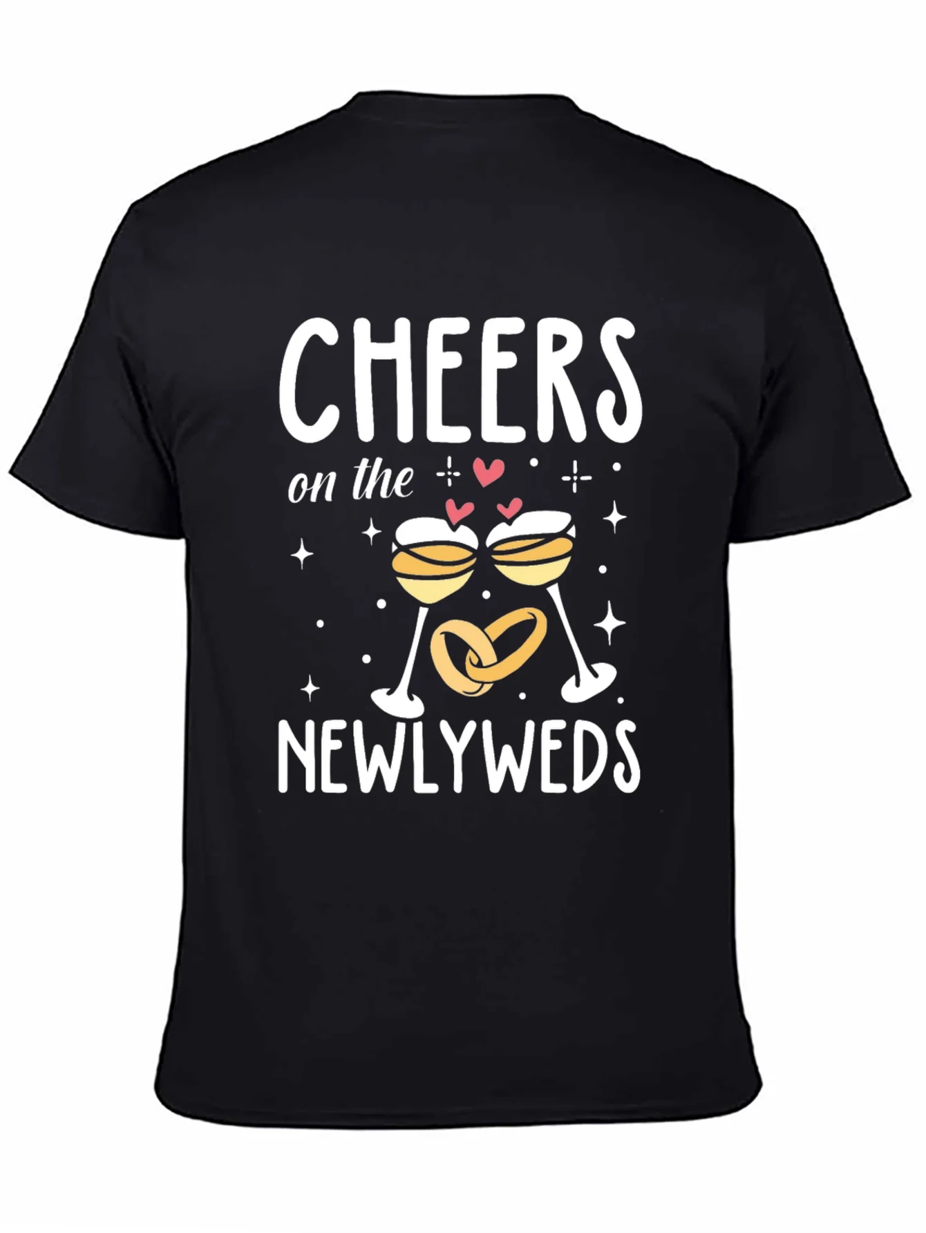 Camiseta Negra Cheers Newlyweds Boda