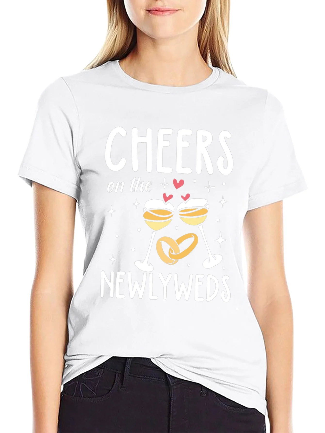 Camiseta Negra Cheers Newlyweds Boda