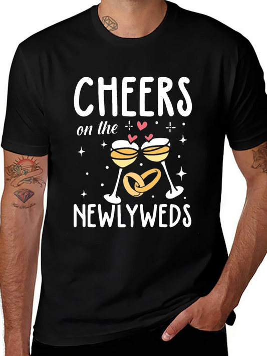 Camiseta Negra Cheers Newlyweds Boda