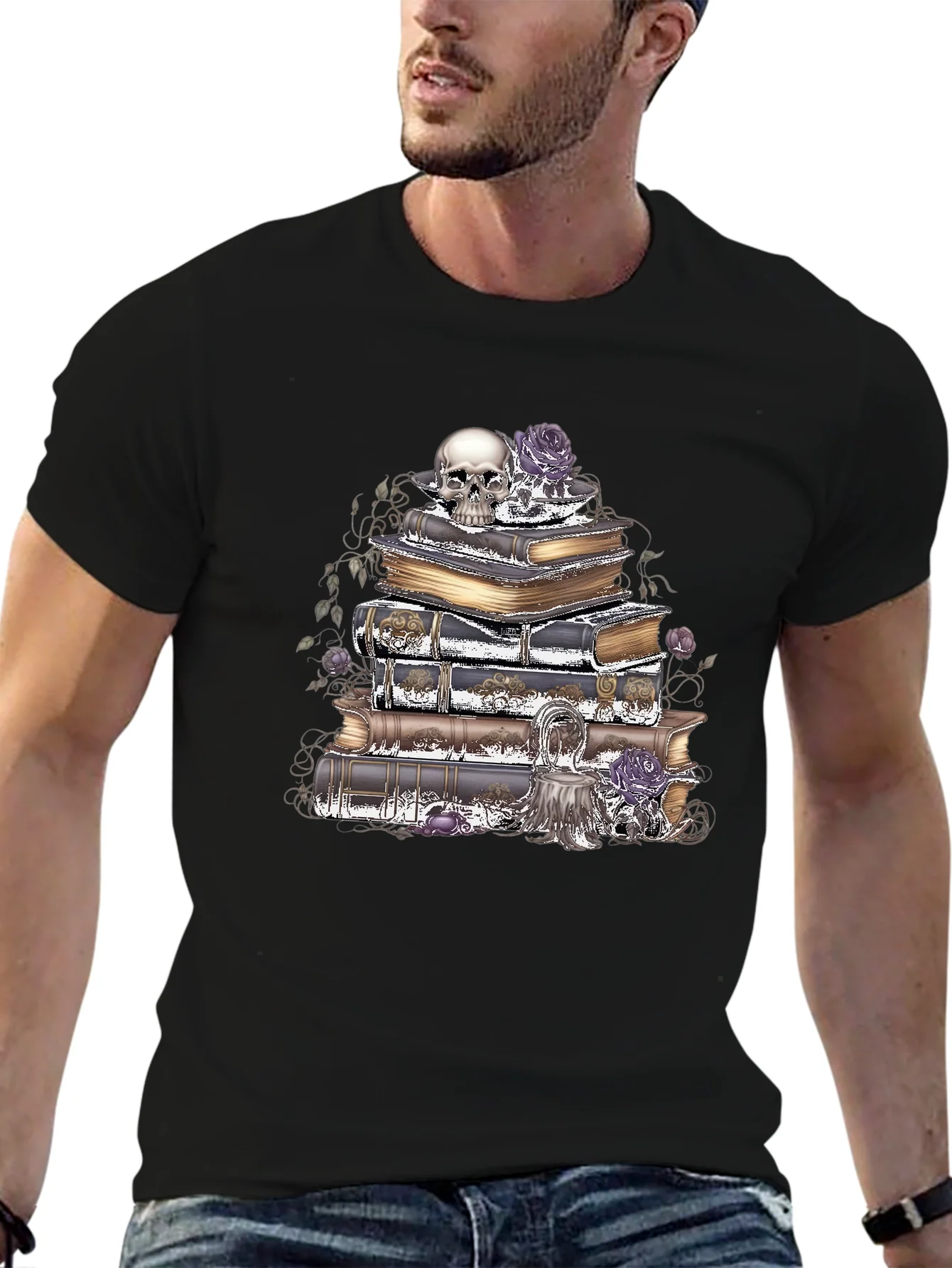 Camiseta G¨®tica: Cr¨¢neo Rosas y Libros