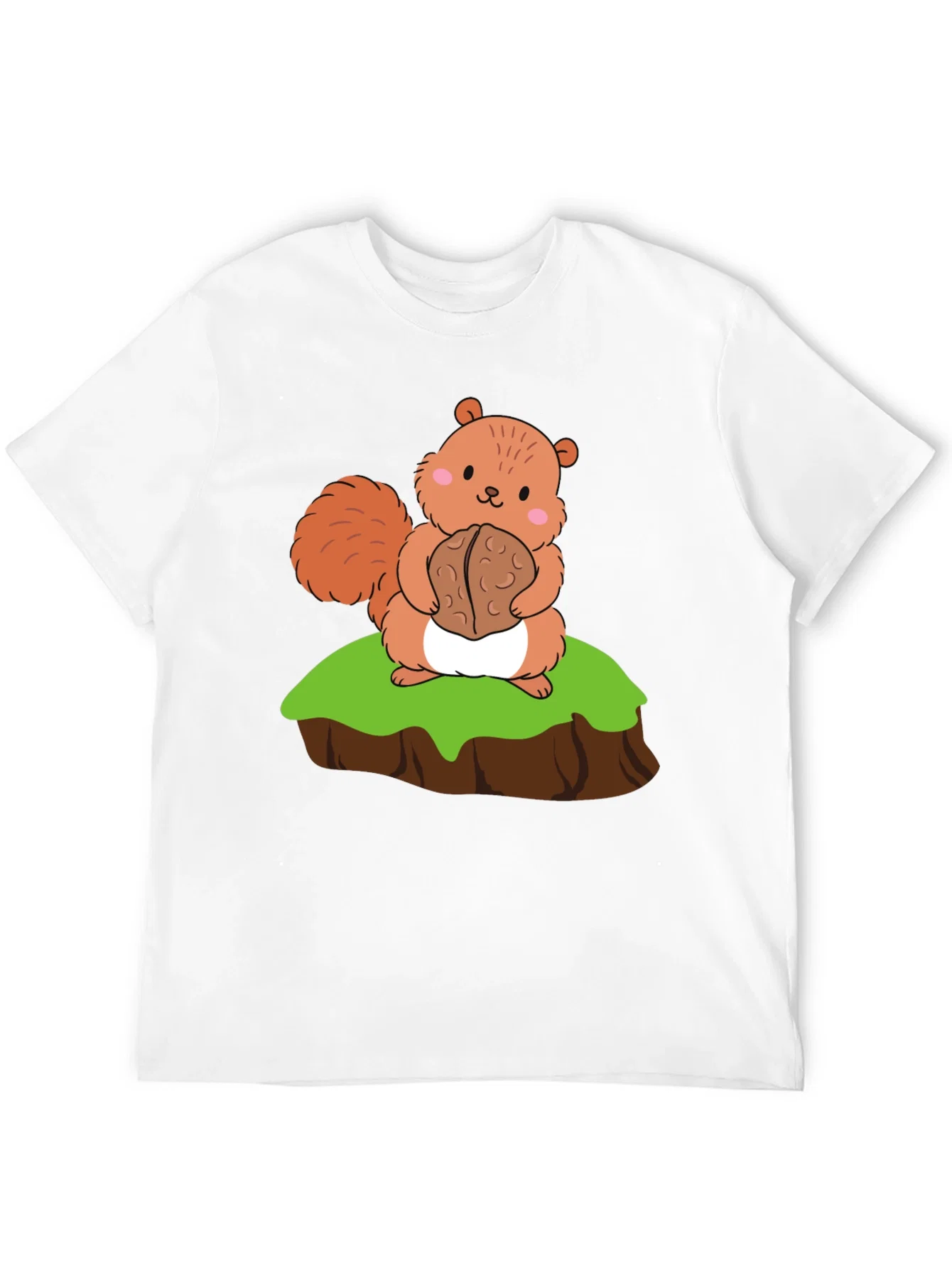 Rebbecca Cute Squirrel Holding Nut Graphic Tee - Black
