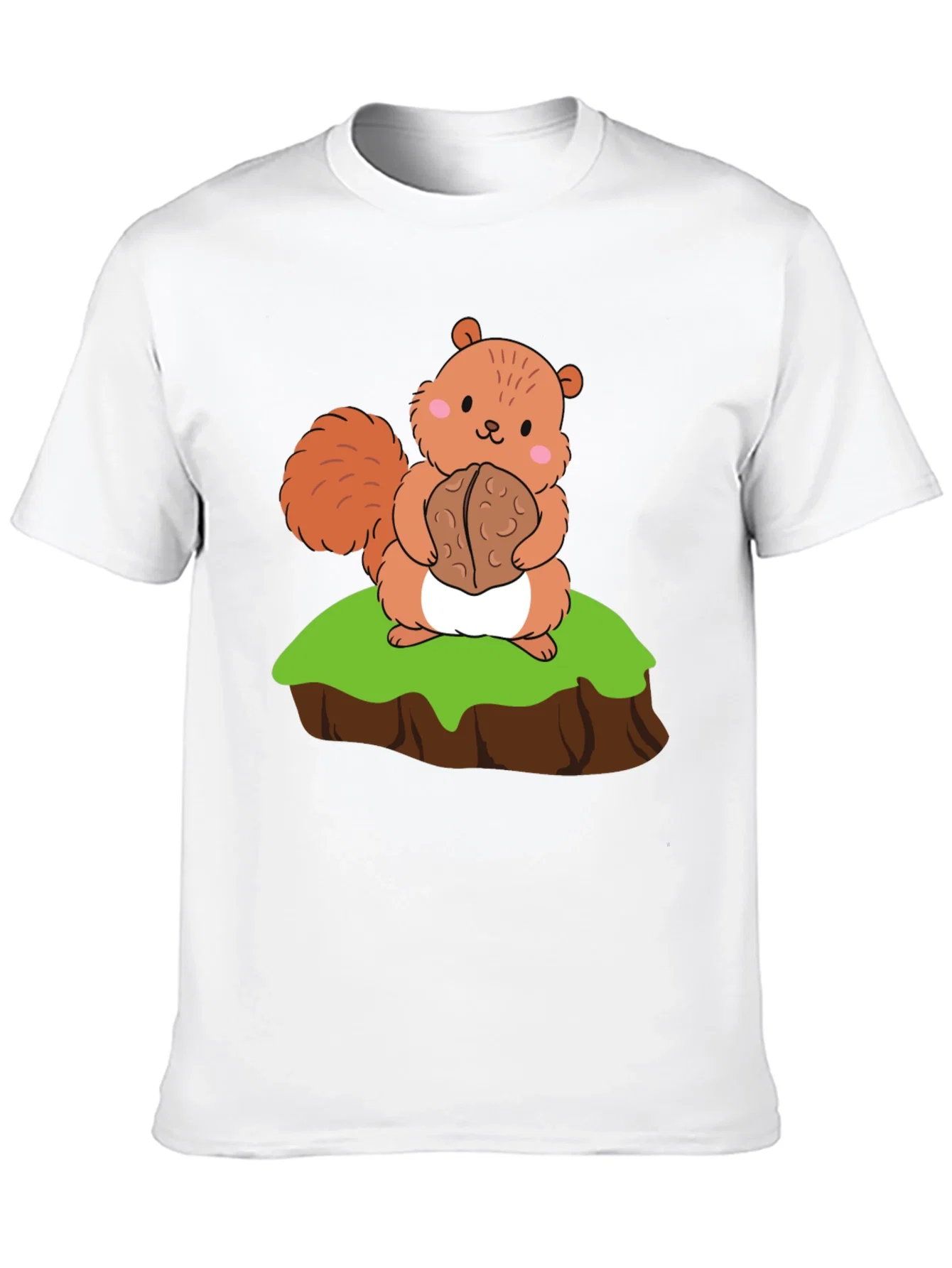 Rebbecca Cute Squirrel Holding Nut Graphic Tee - Black
