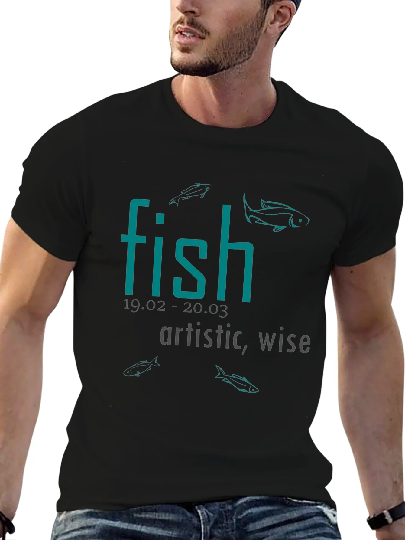 Rebbecca Fish Zodiac Sign T-Shirt: Artistic & Wise Tee