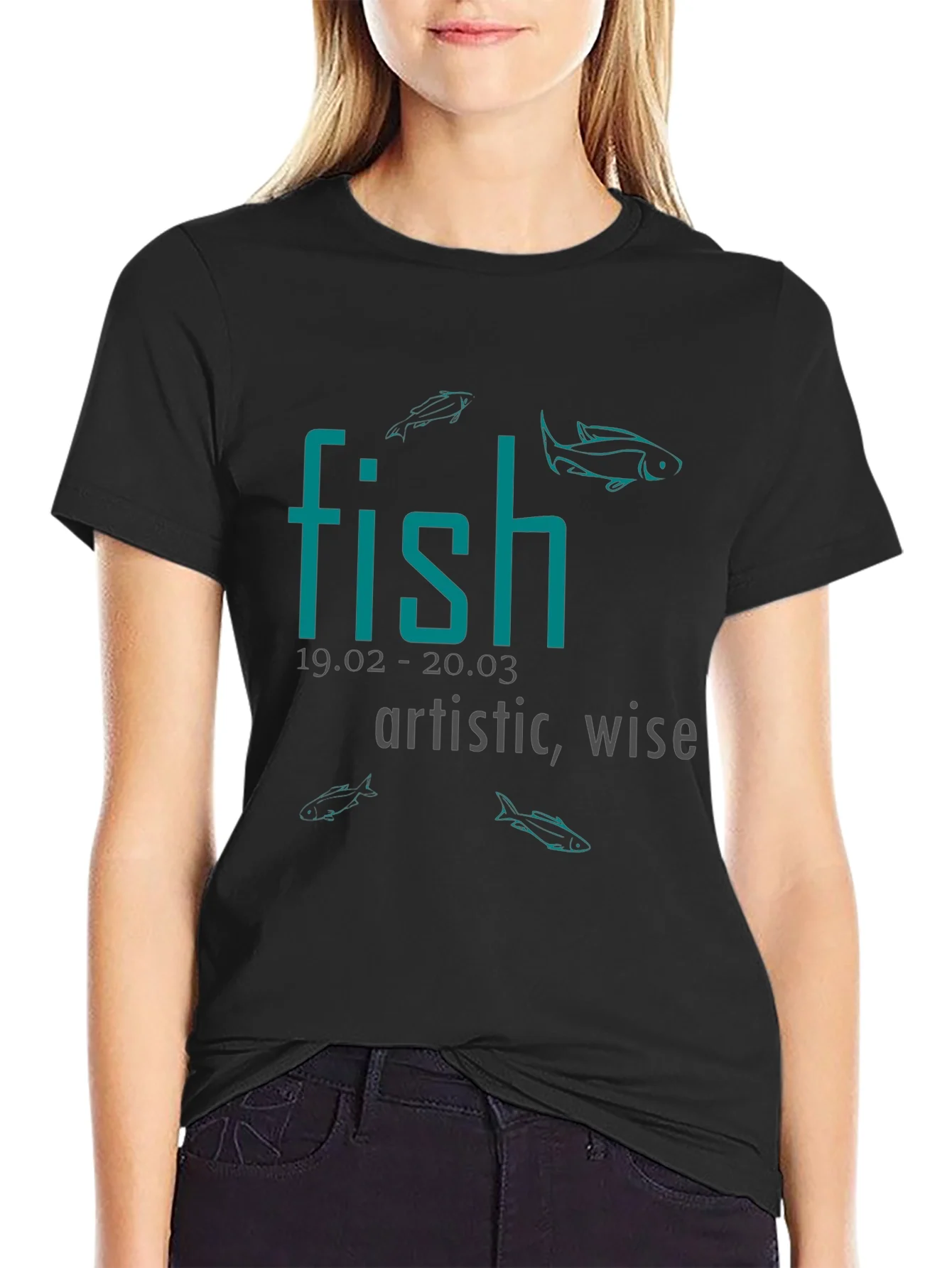 Rebbecca Fish Zodiac Sign T-Shirt: Artistic & Wise Tee