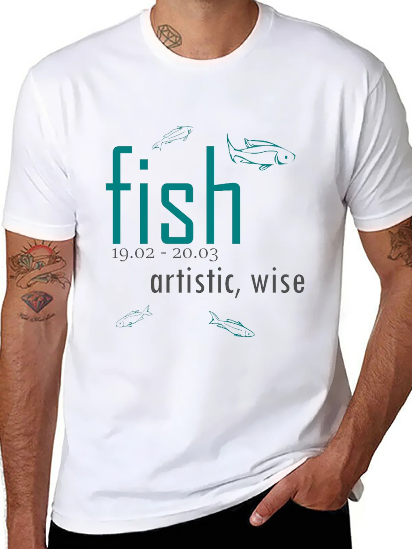 Rebbecca Fish Zodiac Sign T-Shirt: Artistic & Wise Tee