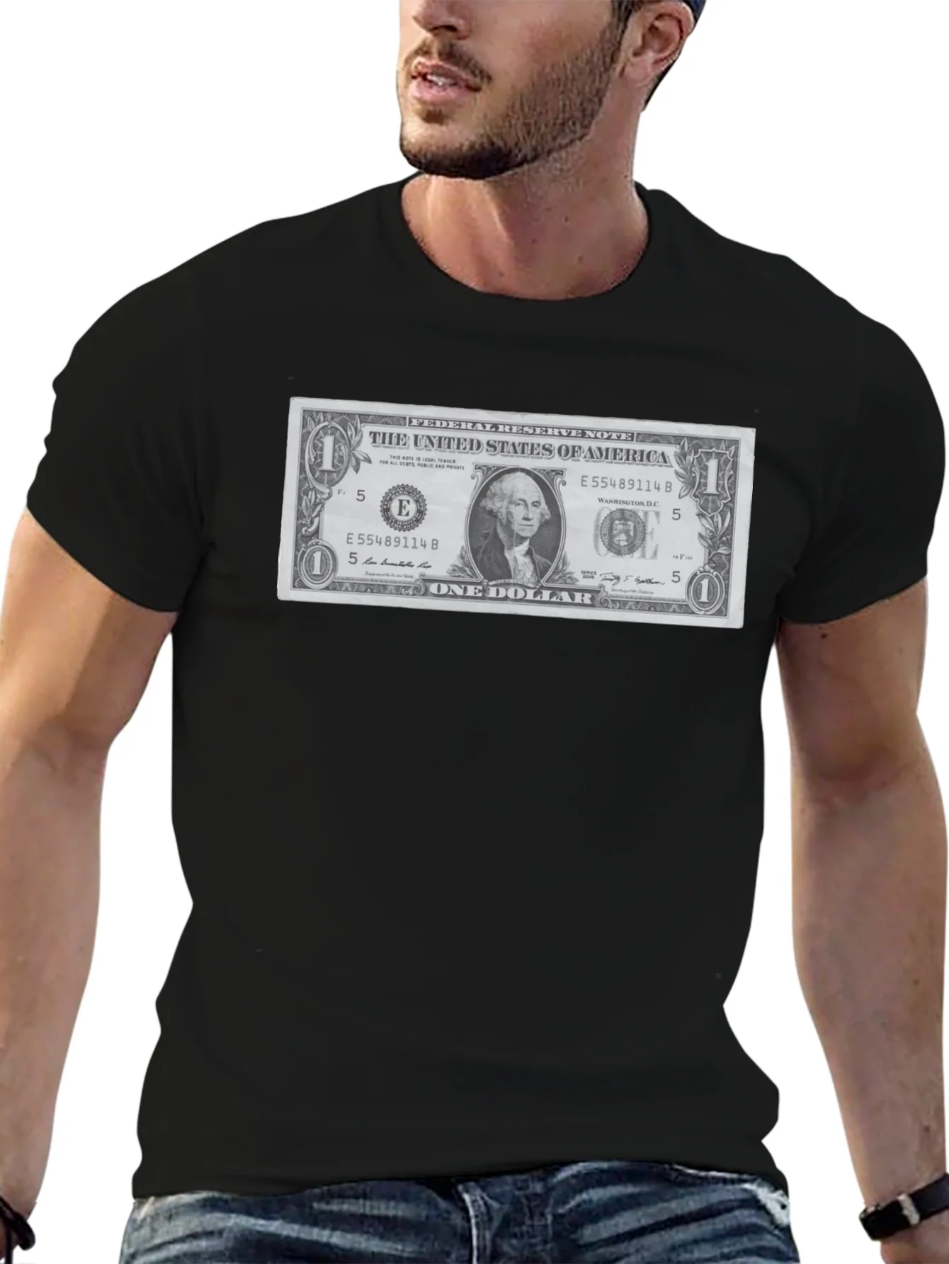 Rebbecca One Dollar Bill Graphic T-Shirt - Novelty Tee