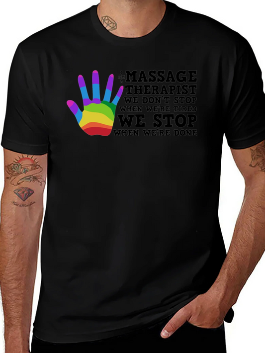 Camiseta Negra Masajista Orgullo LGBT
