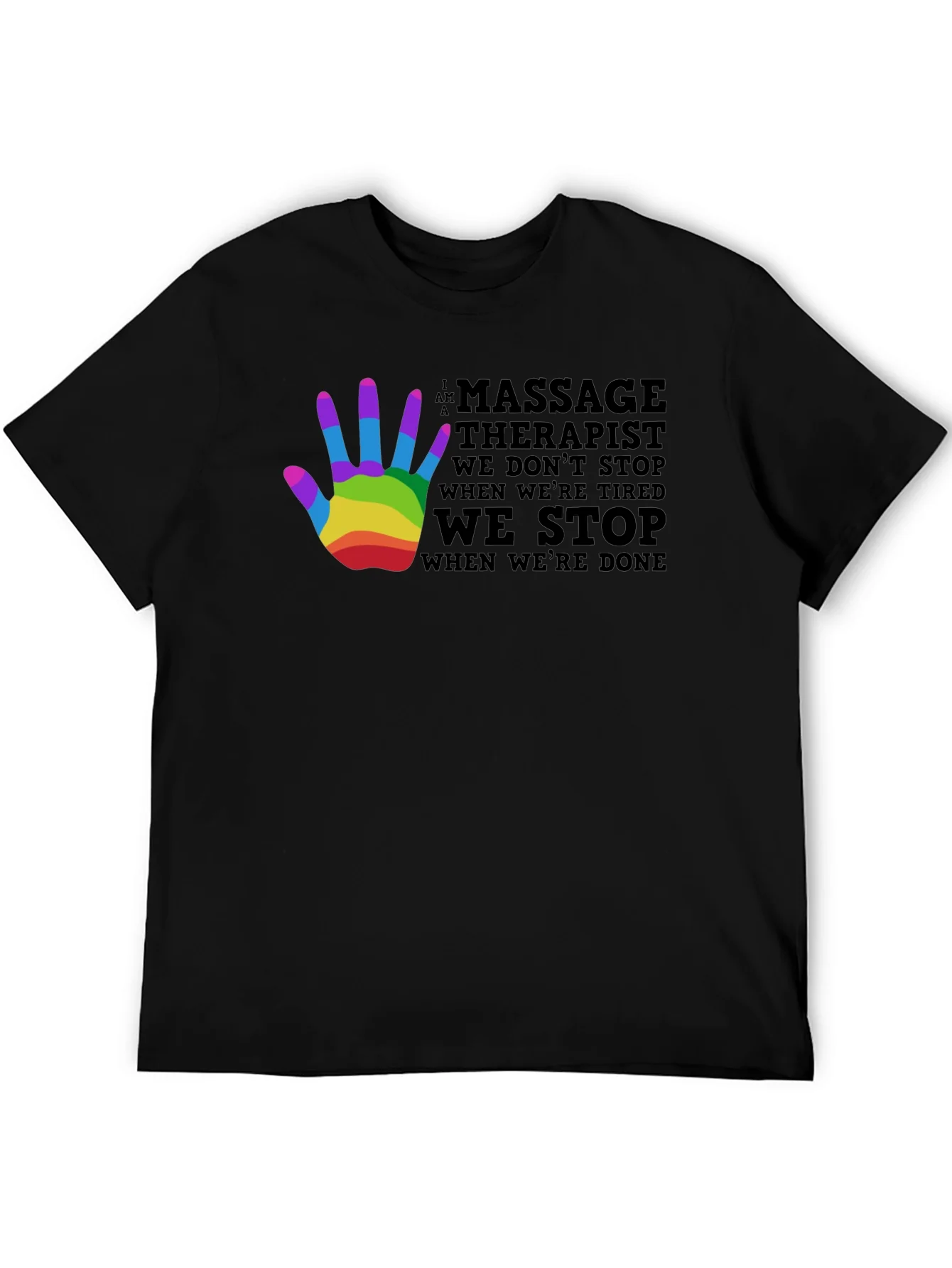 Camiseta Negra Masajista Orgullo LGBT