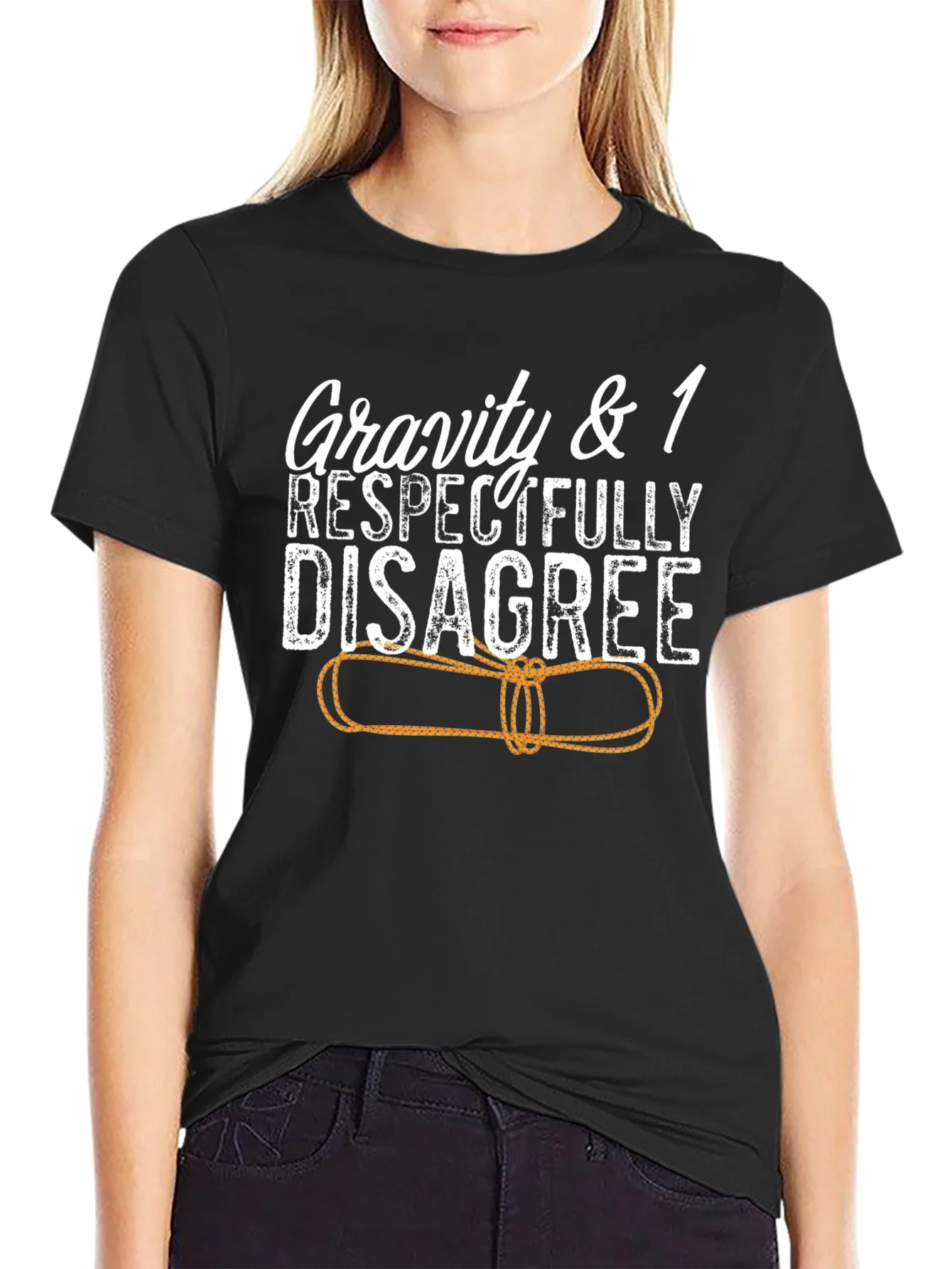 Camiseta Divertida: Gravedad & 1 Respetuosamente en Desacuerdo