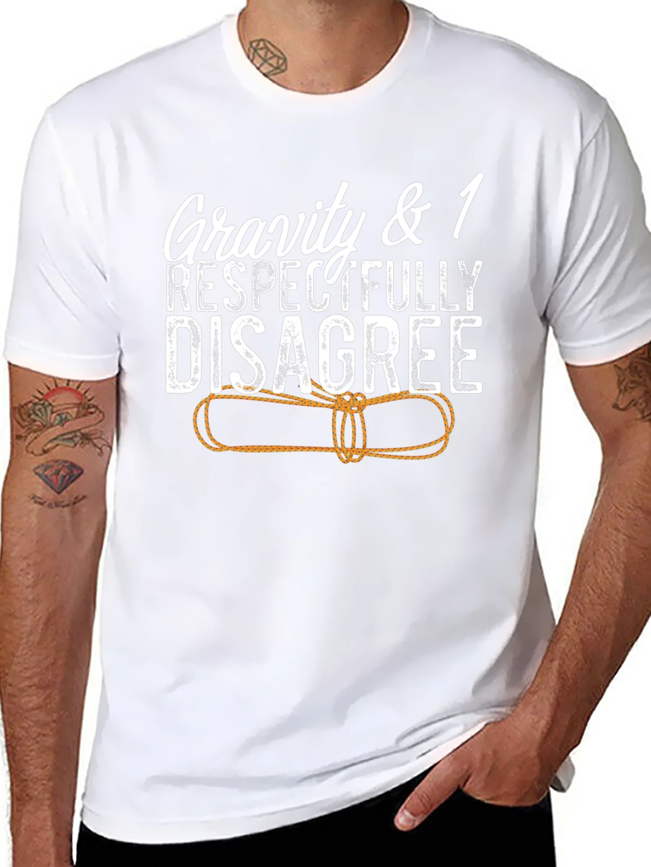 Camiseta Divertida: Gravedad & 1 Respetuosamente en Desacuerdo