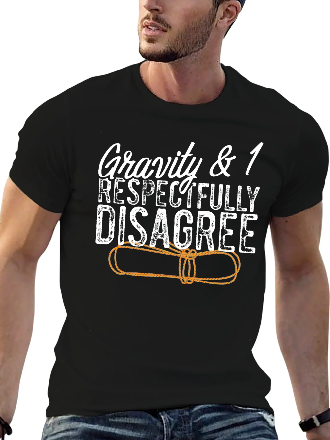 Camiseta Divertida: Gravedad & 1 Respetuosamente en Desacuerdo