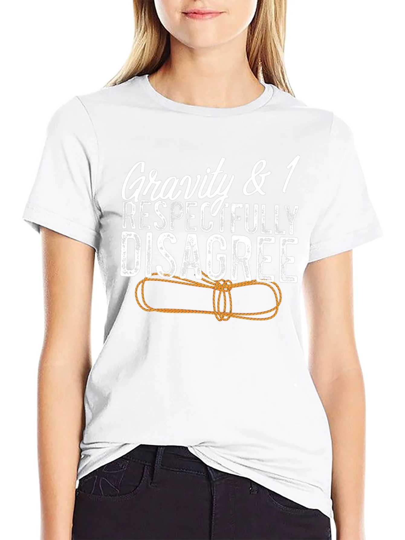 Camiseta Divertida: Gravedad & 1 Respetuosamente en Desacuerdo