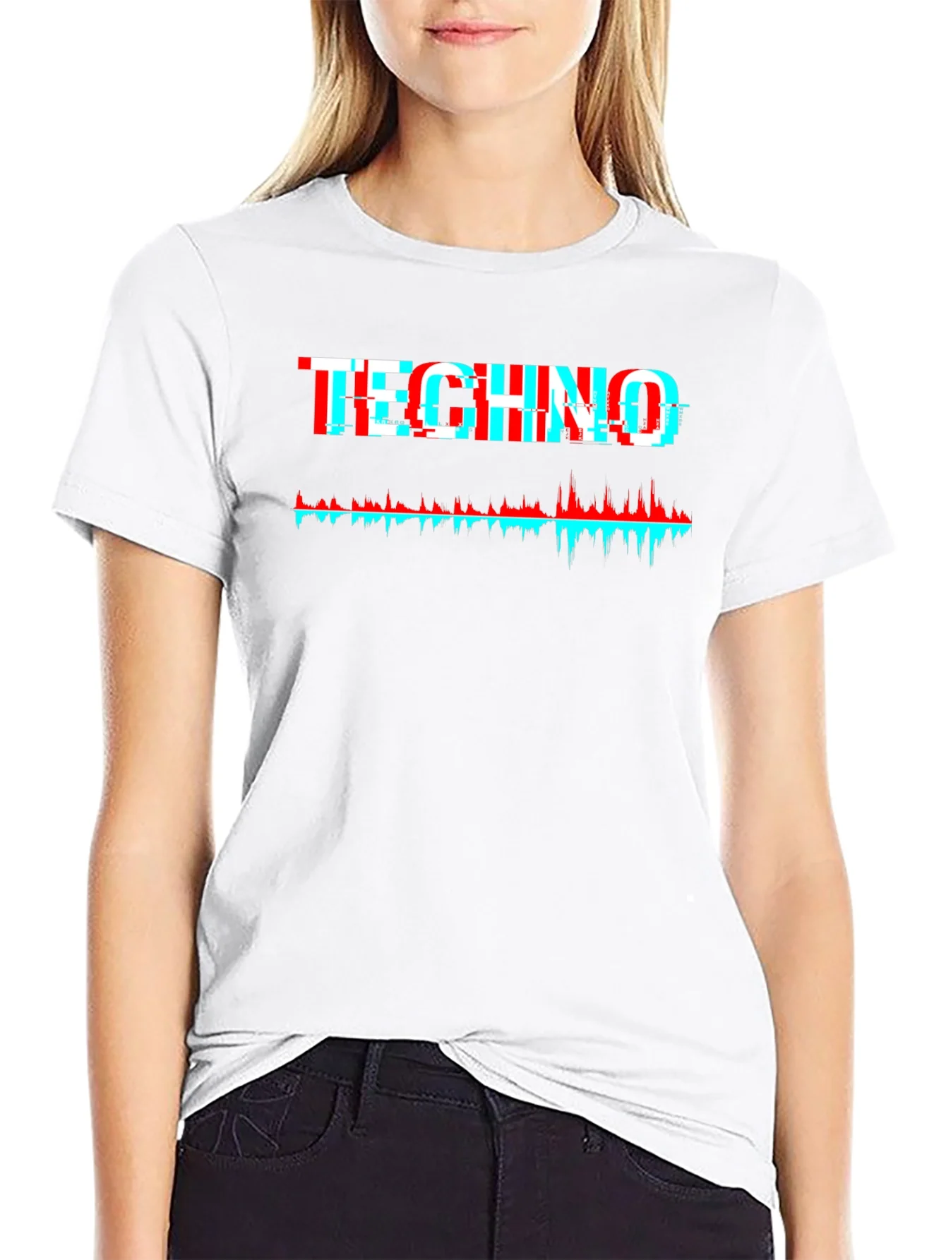 Camiseta Negra Techno Glitch