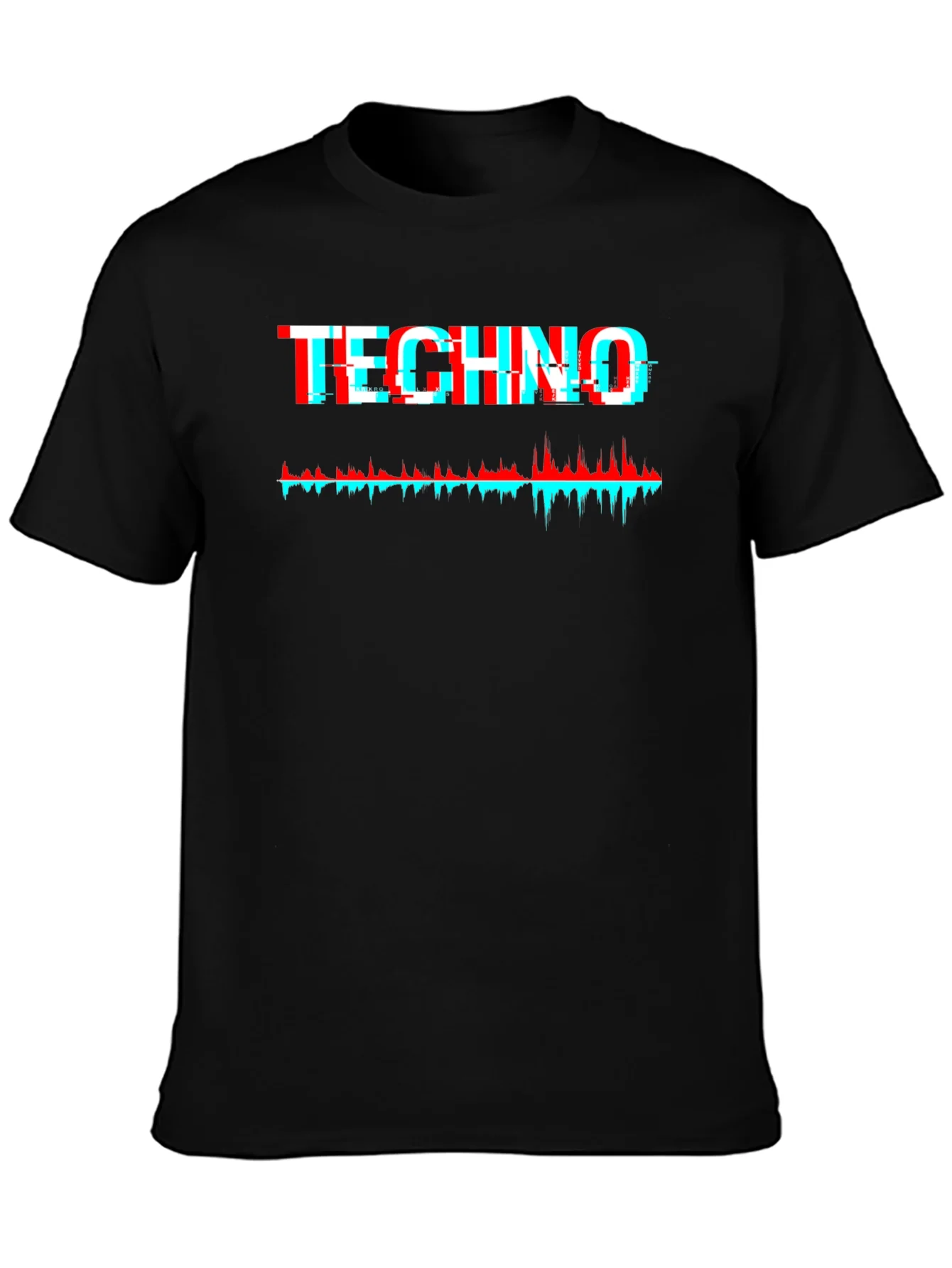 Camiseta Negra Techno Glitch