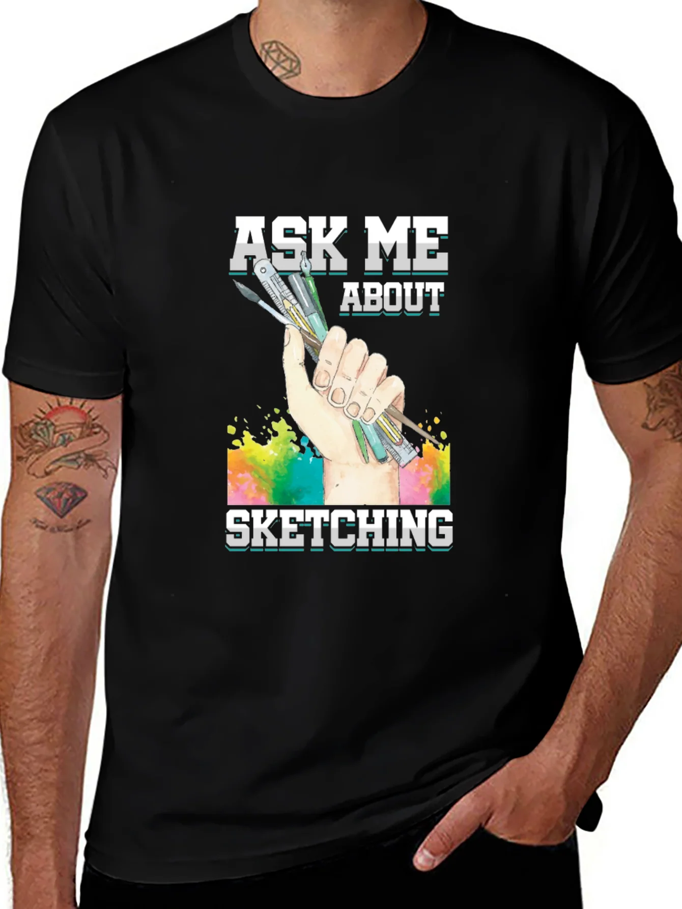 Rebbecca Ask Me About Sketching Graphic T-Shirt