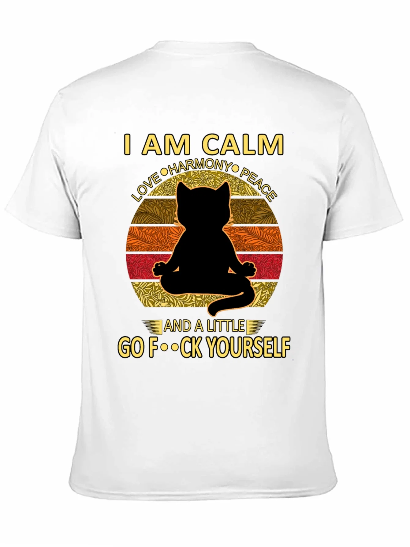 Rebbecca Calm Cat Graphic Tee - Yoga Humor