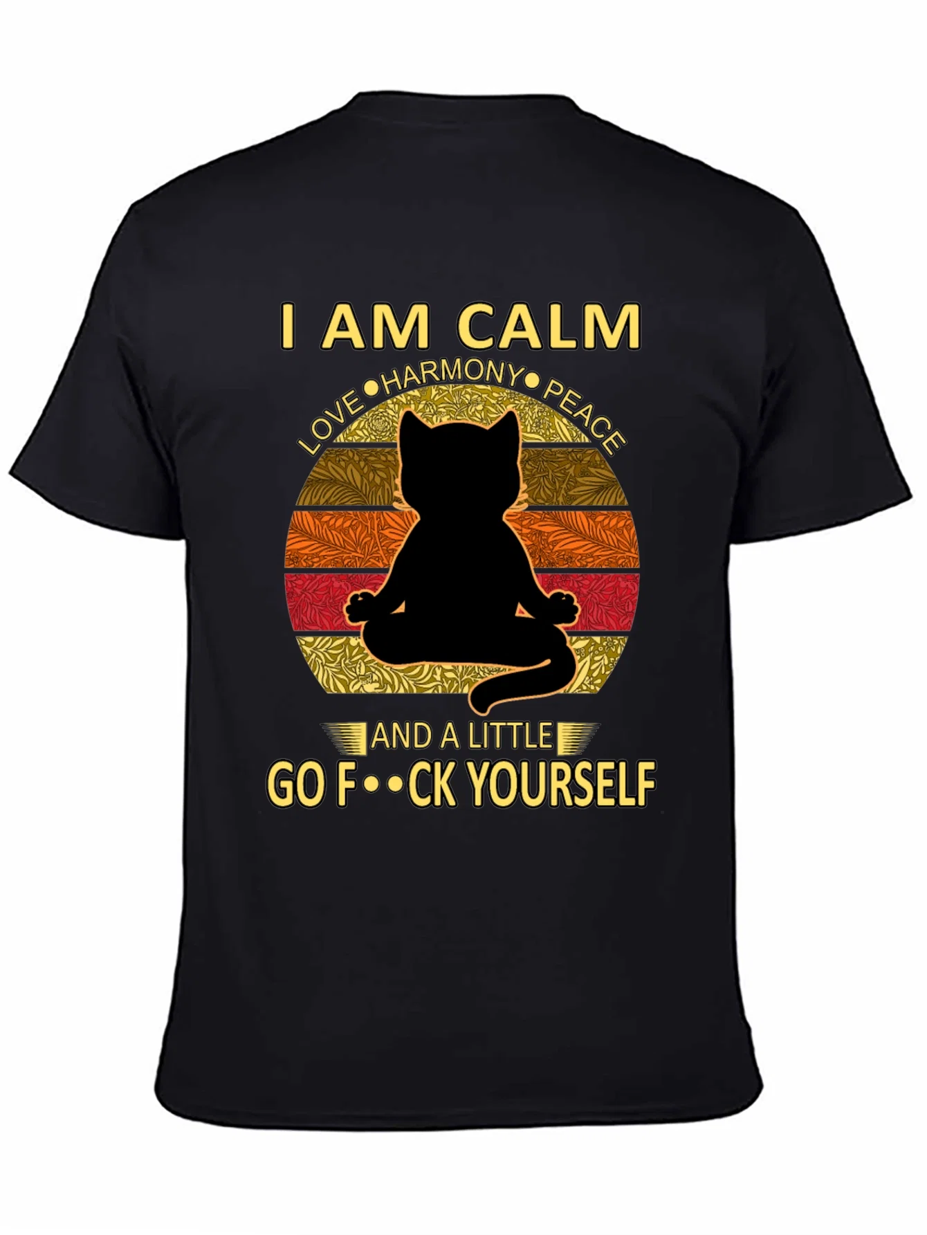 Rebbecca Calm Cat Graphic Tee - Yoga Humor