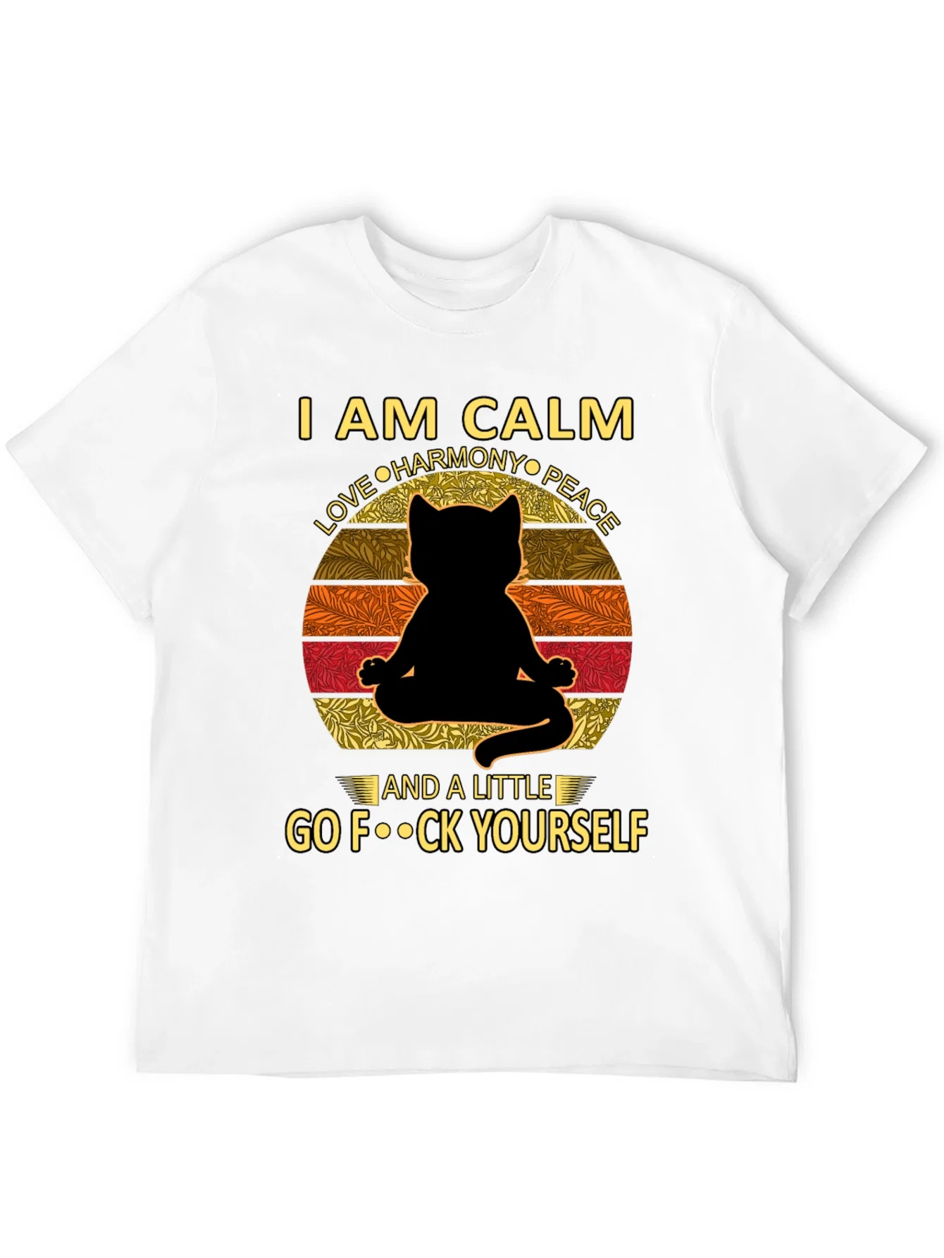 Rebbecca Calm Cat Graphic Tee - Yoga Humor