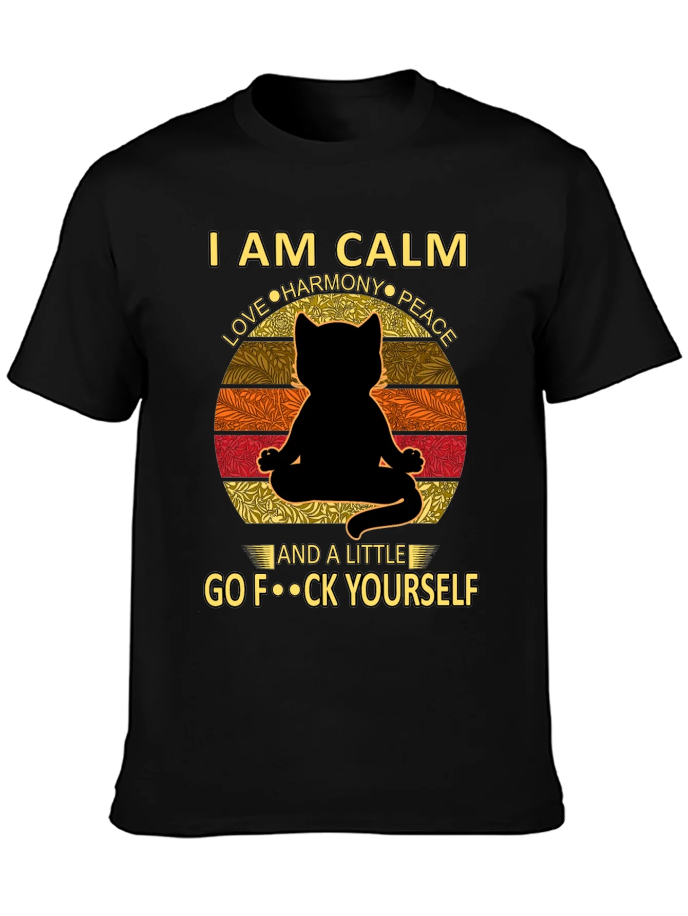 Rebbecca Calm Cat Graphic Tee - Yoga Humor