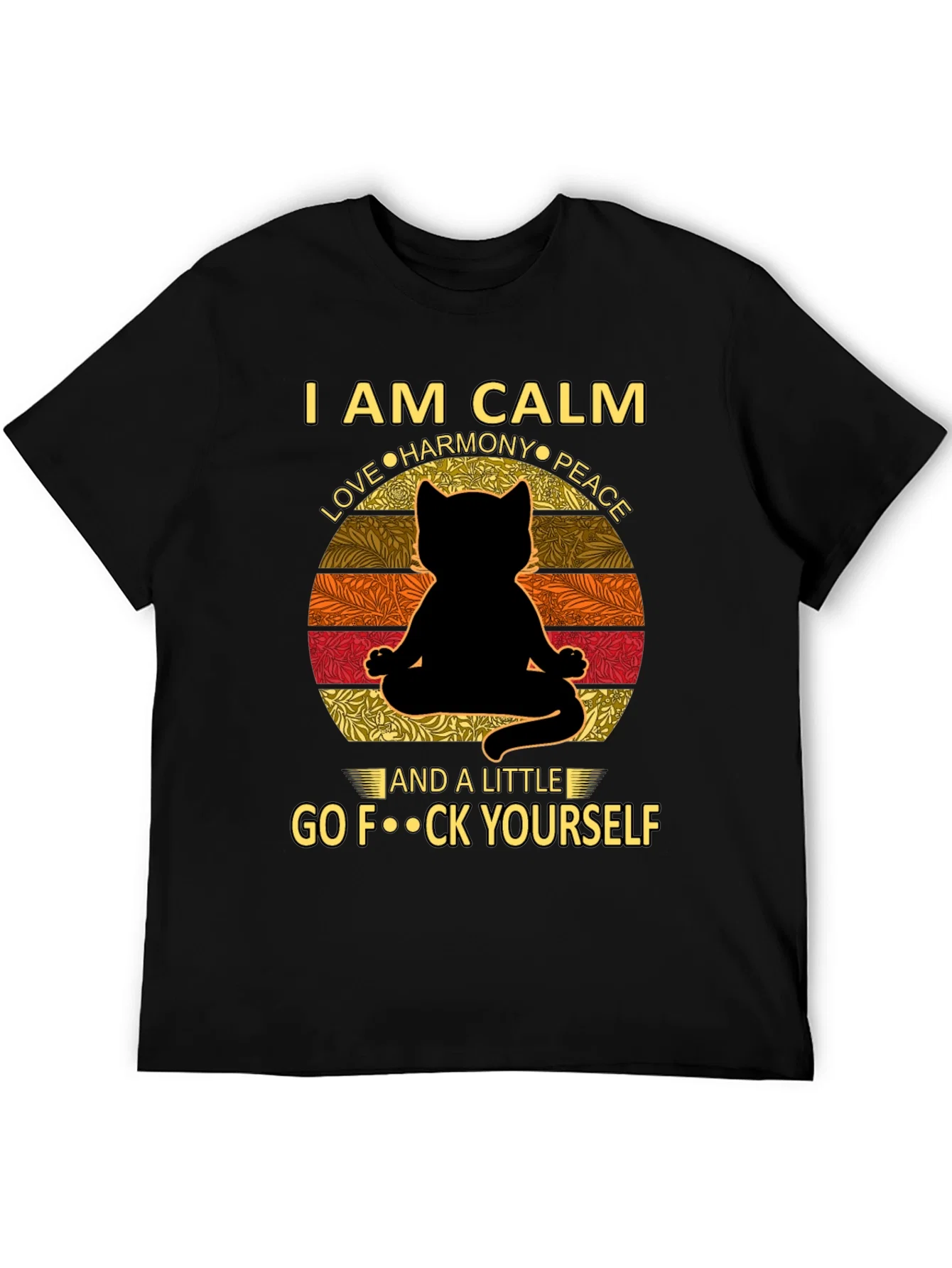 Rebbecca Calm Cat Graphic Tee - Yoga Humor