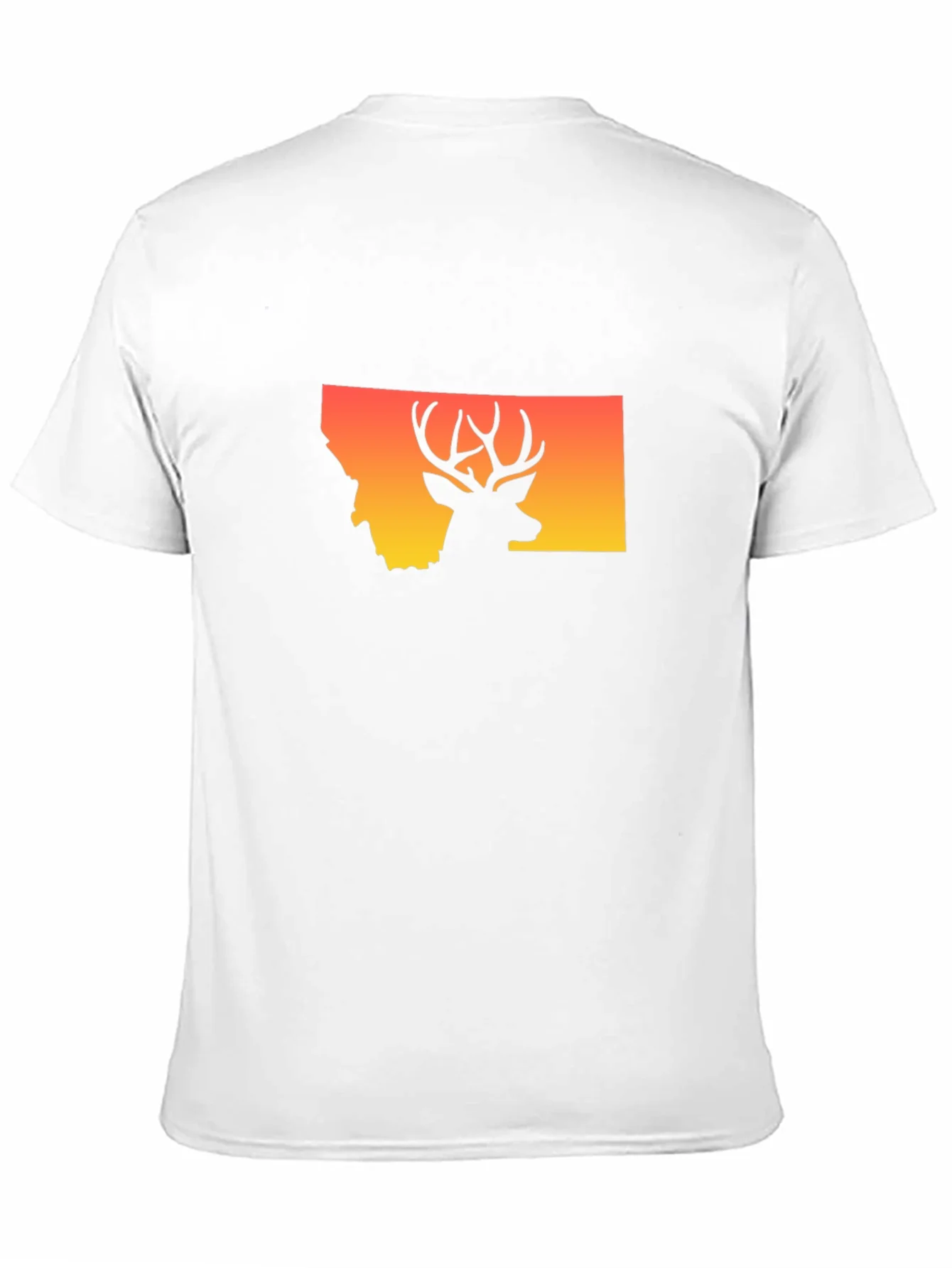 Camiseta Montana Ciervo Silueta Atardecer Hombre