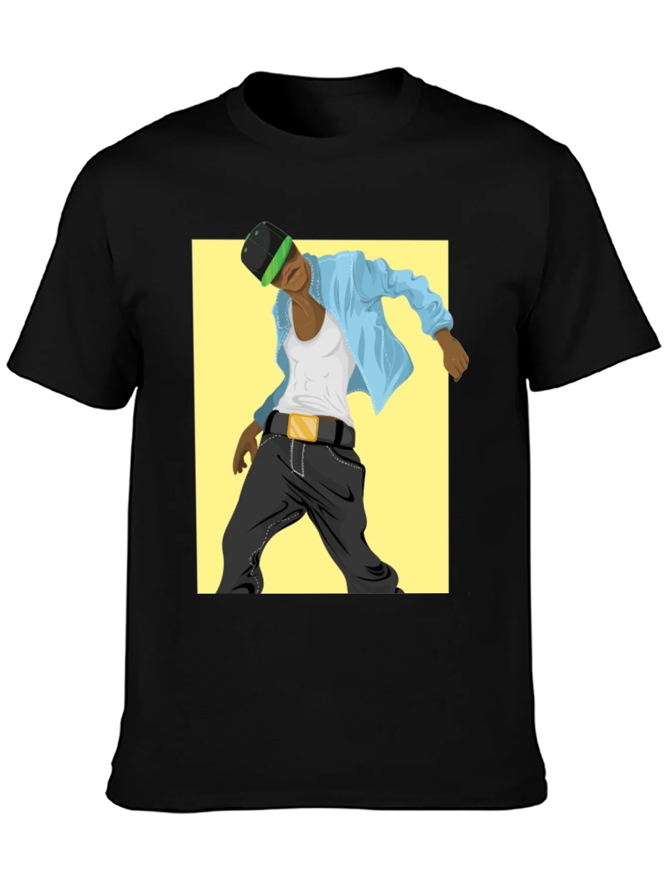 Camiseta Negra con Dise?o Urbano