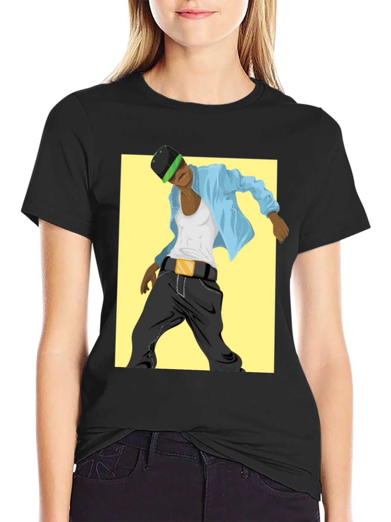 Camiseta Negra con Dise?o Urbano
