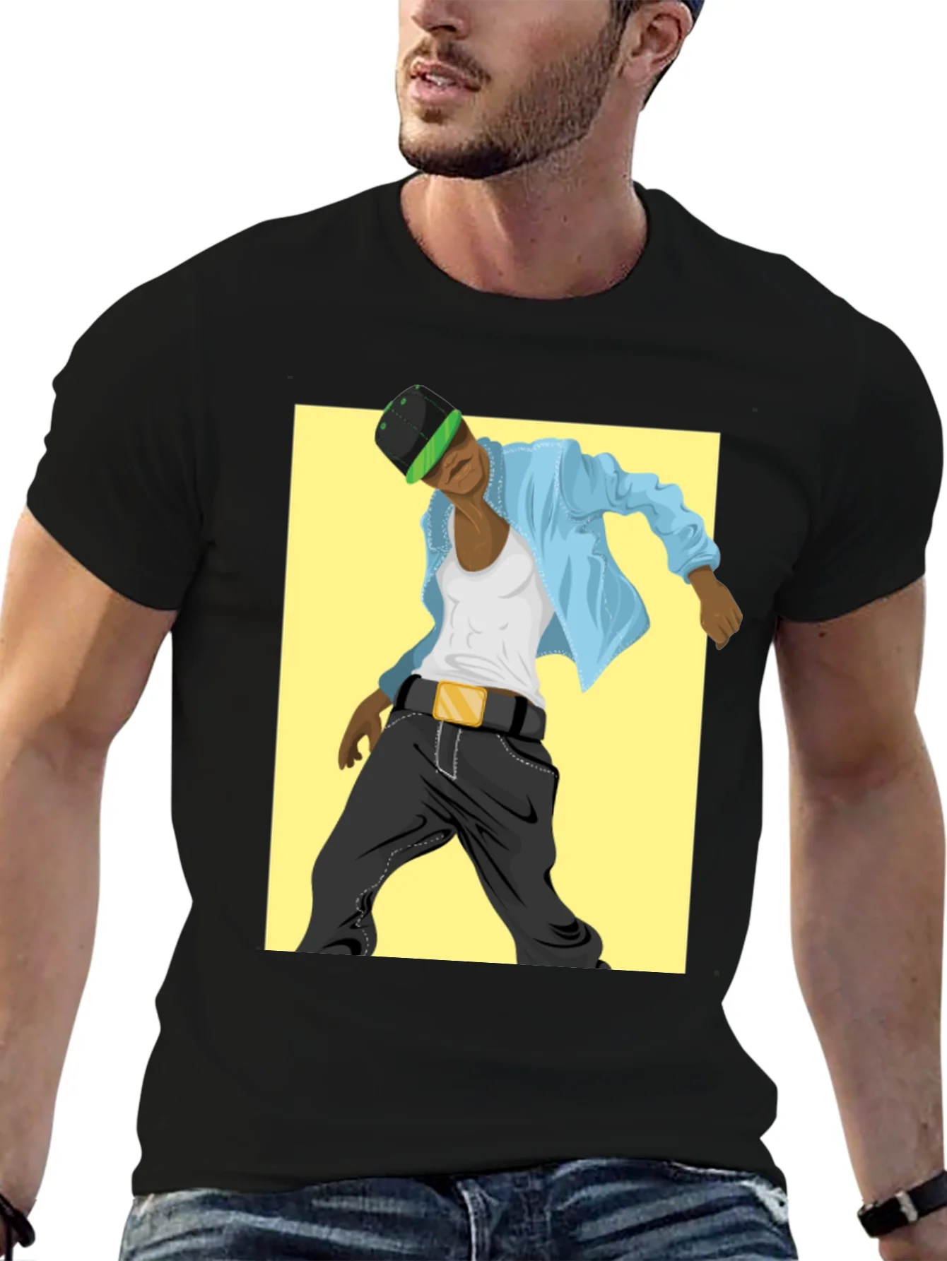Camiseta Negra con Dise?o Urbano