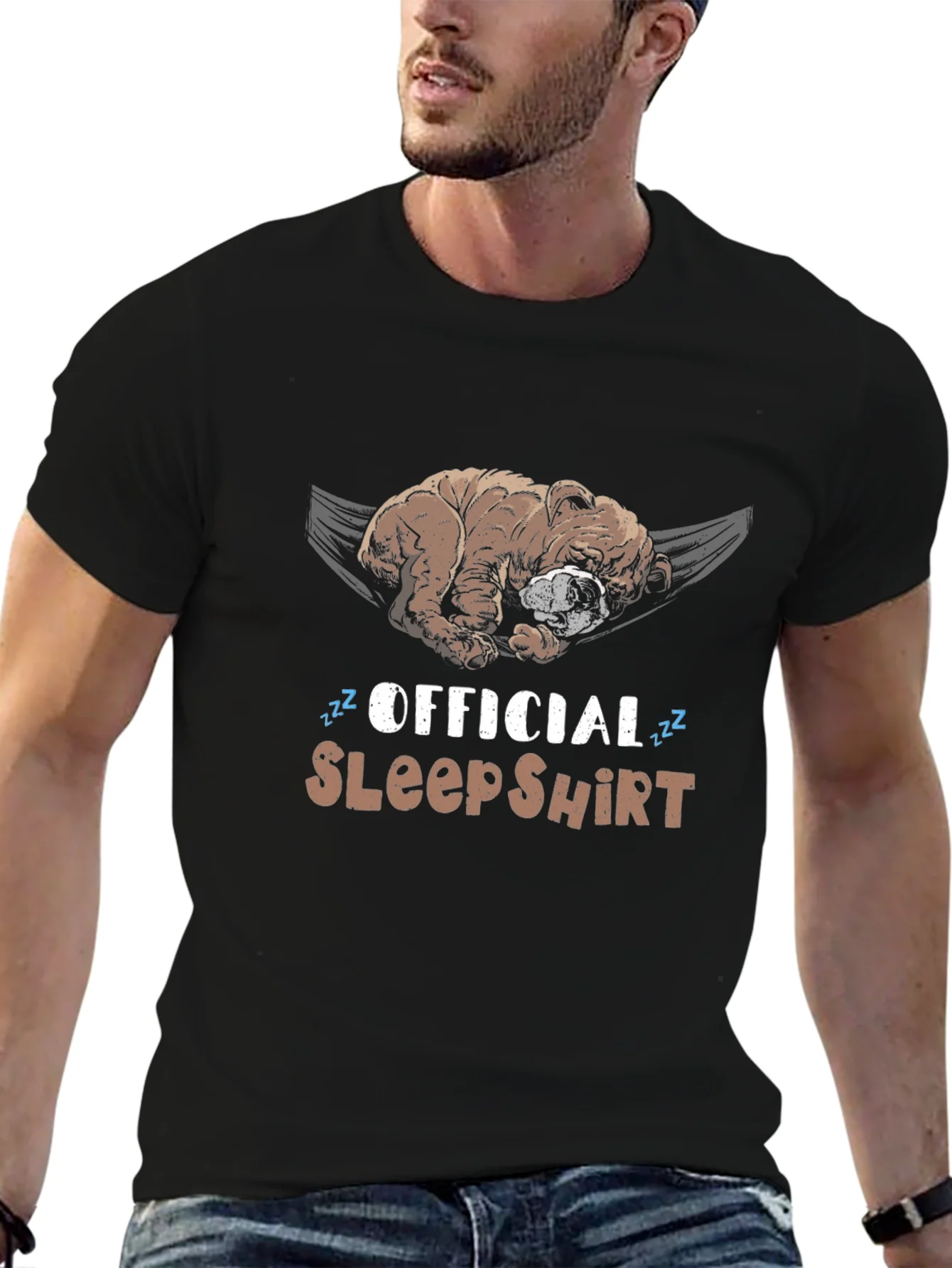 Camiseta de Dormir Oficial con Bulldog Perezoso