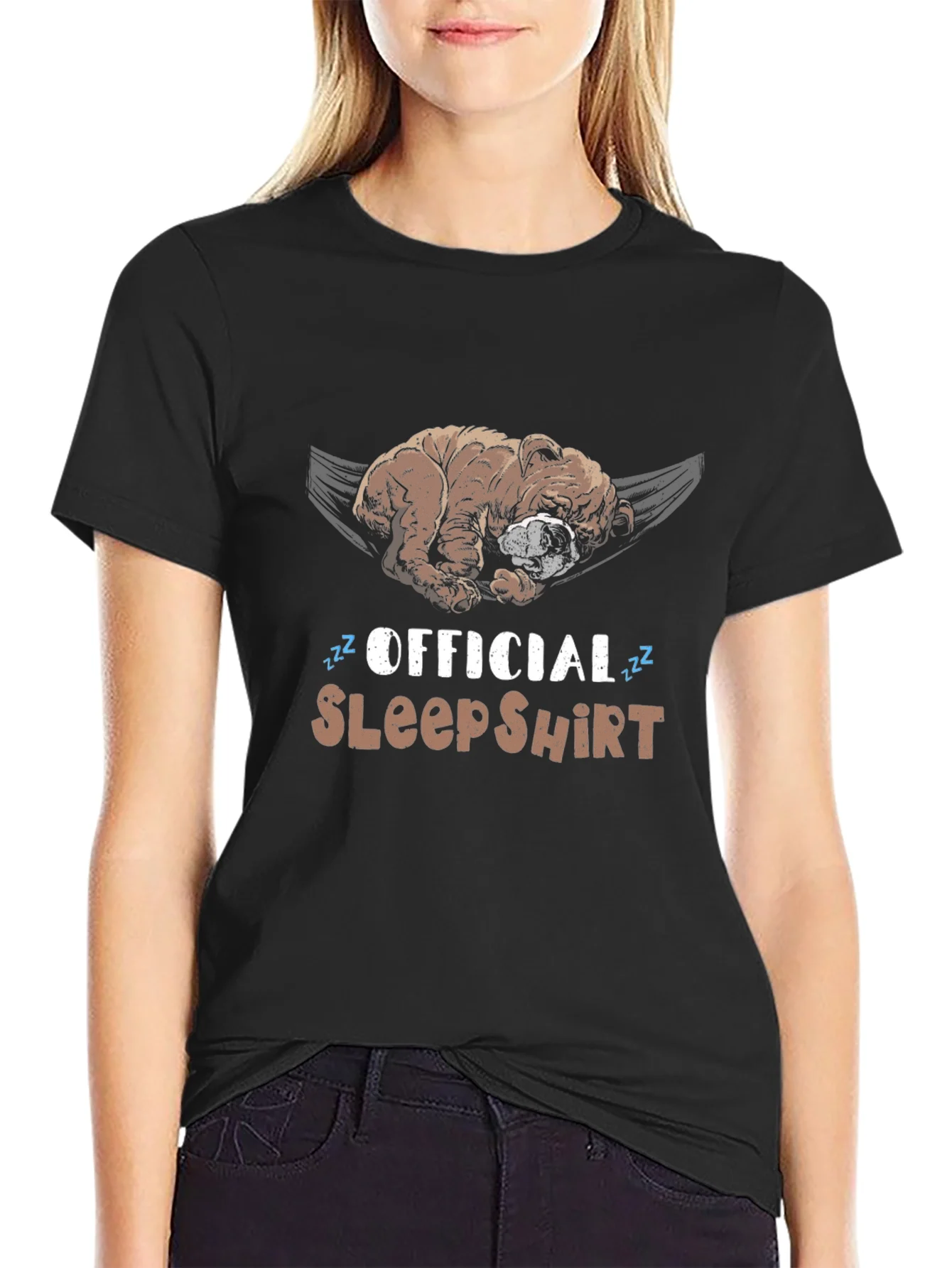 Camiseta de Dormir Oficial con Bulldog Perezoso
