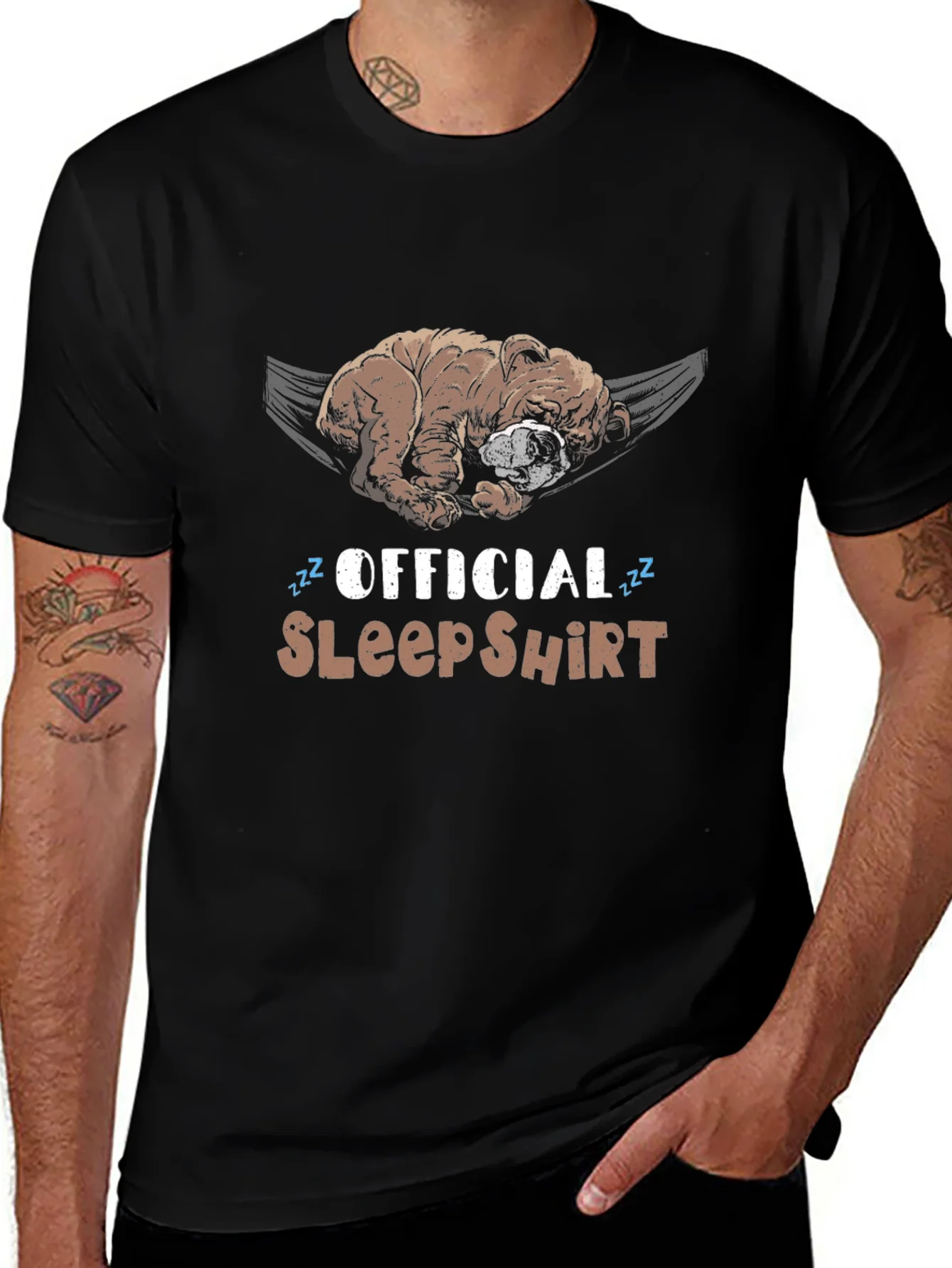 Camiseta de Dormir Oficial con Bulldog Perezoso