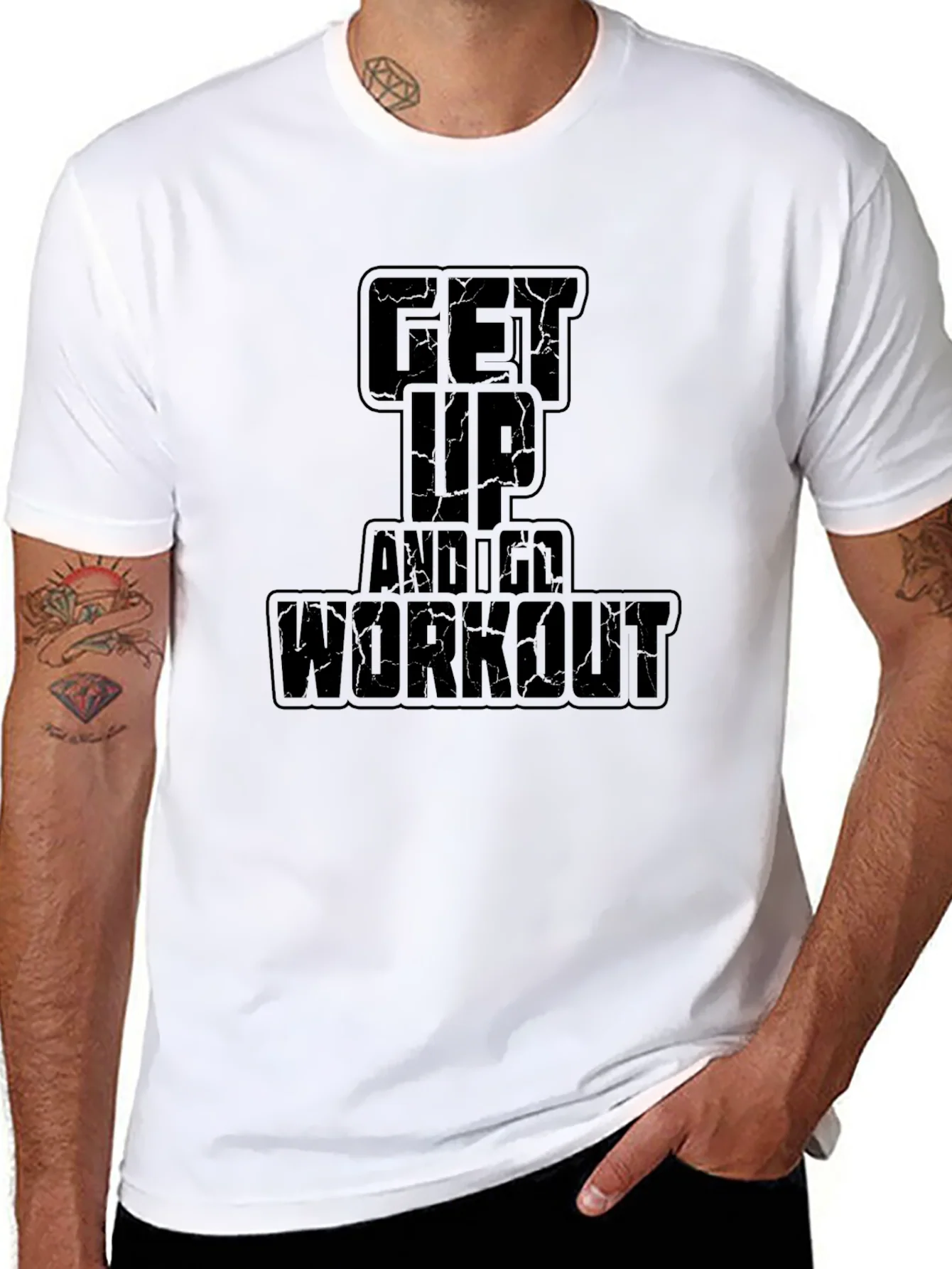 Camiseta Negra Get Up And Workout para Hombre