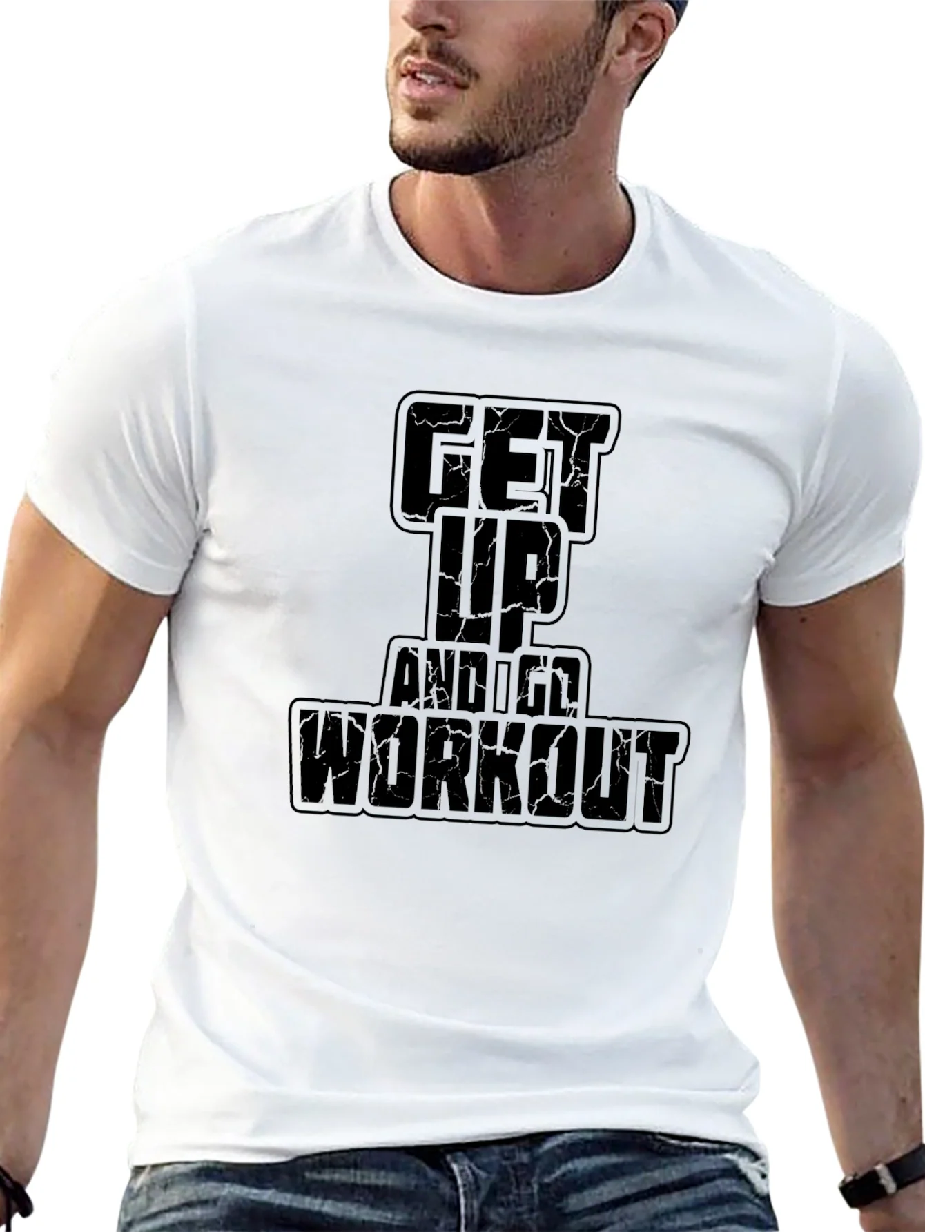 Camiseta Negra Get Up And Workout para Hombre