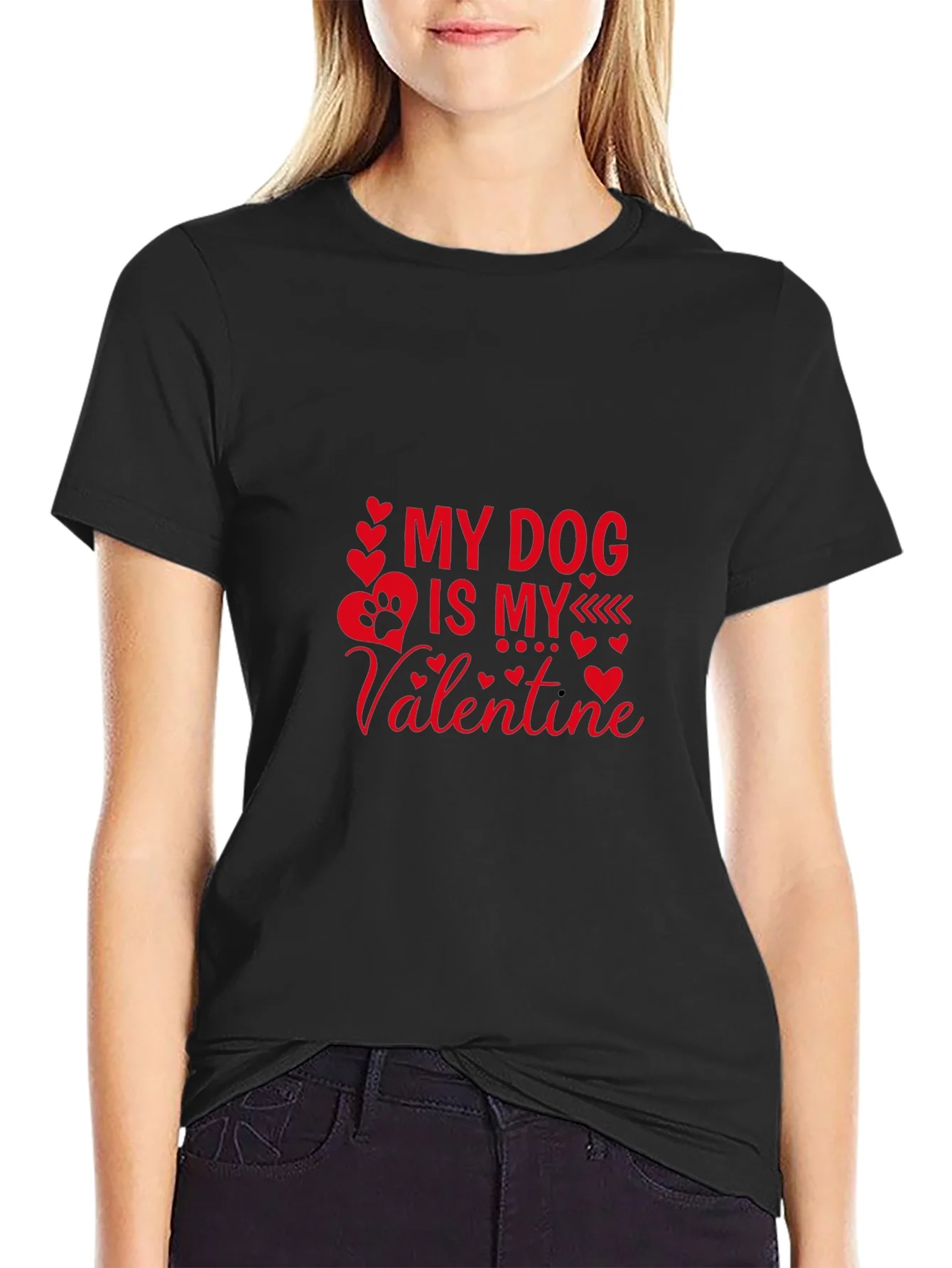 Camiseta Negra Mi Perro es mi Valent¨ªn