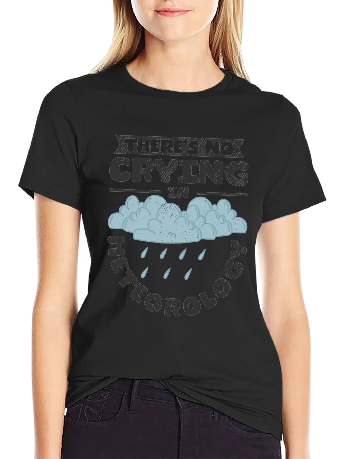 Camiseta Negra con Dise?o de Meteorolog¨ªa Divertida