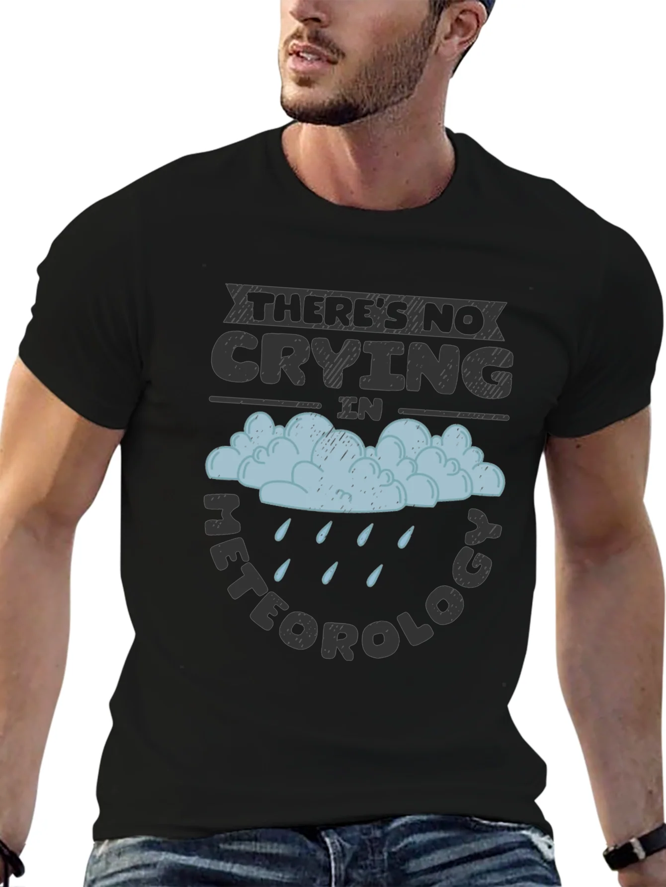 Camiseta Negra con Dise?o de Meteorolog¨ªa Divertida