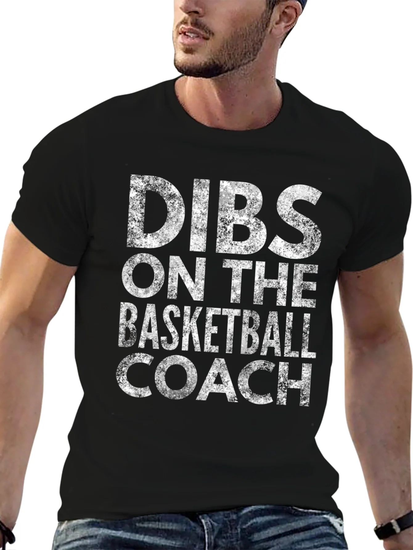 Camiseta Negra: Dibs on the Basketball Coach