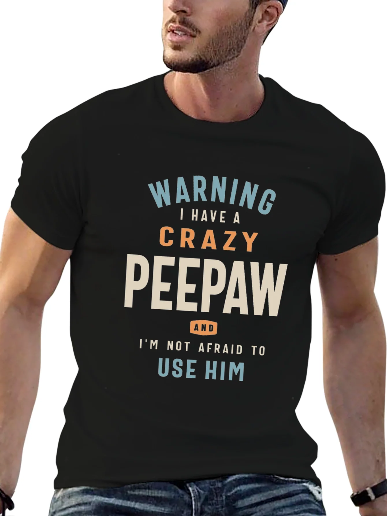 Rebbecca Crazy Peepaw Graphic Tee - Perfect Grandfather Gift